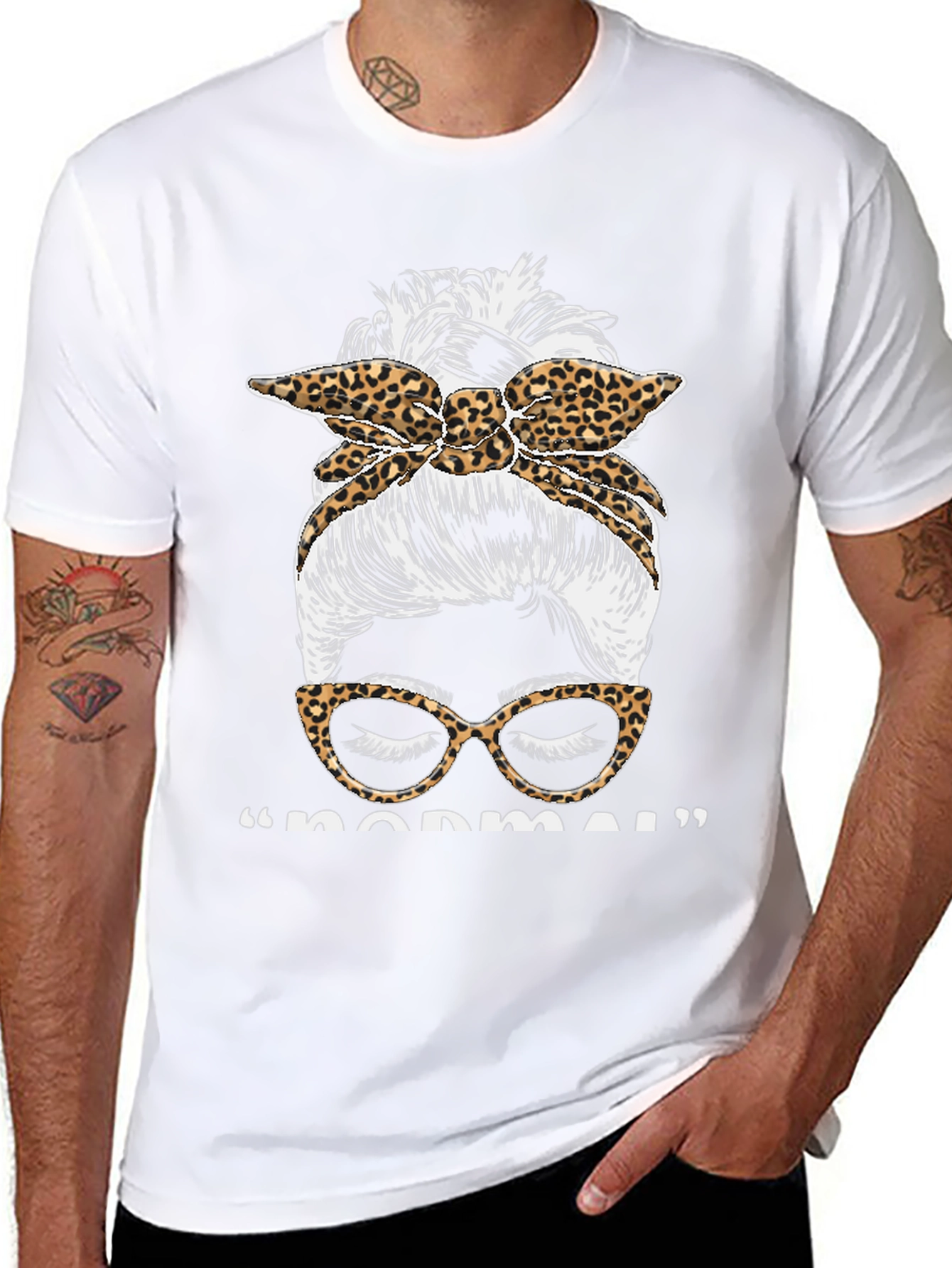 Messy Bun Leopard Tee - Not Normal