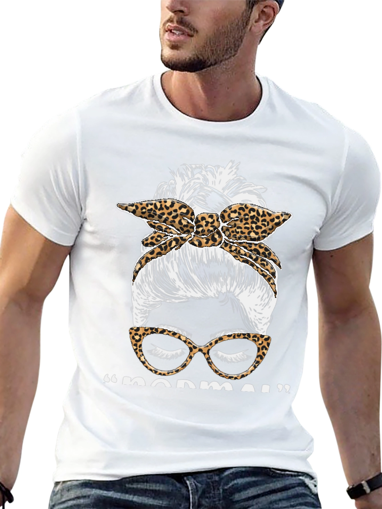 Messy Bun Leopard Tee - Not Normal