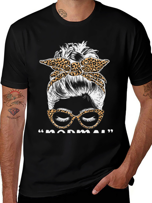 Messy Bun Leopard Tee - Not Normal