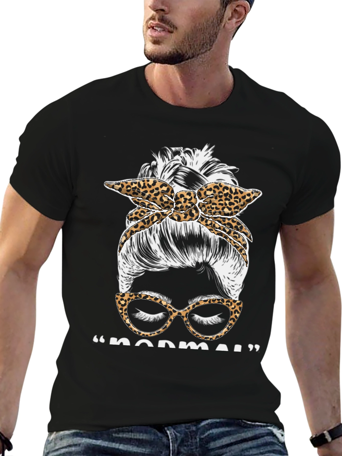 Messy Bun Leopard Tee - Not Normal