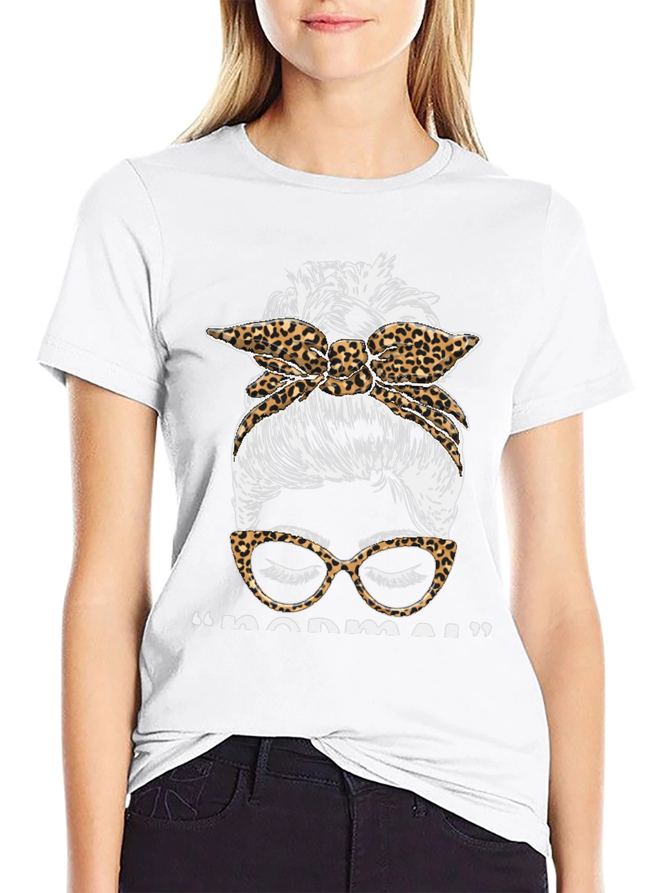 Messy Bun Leopard Tee - Not Normal