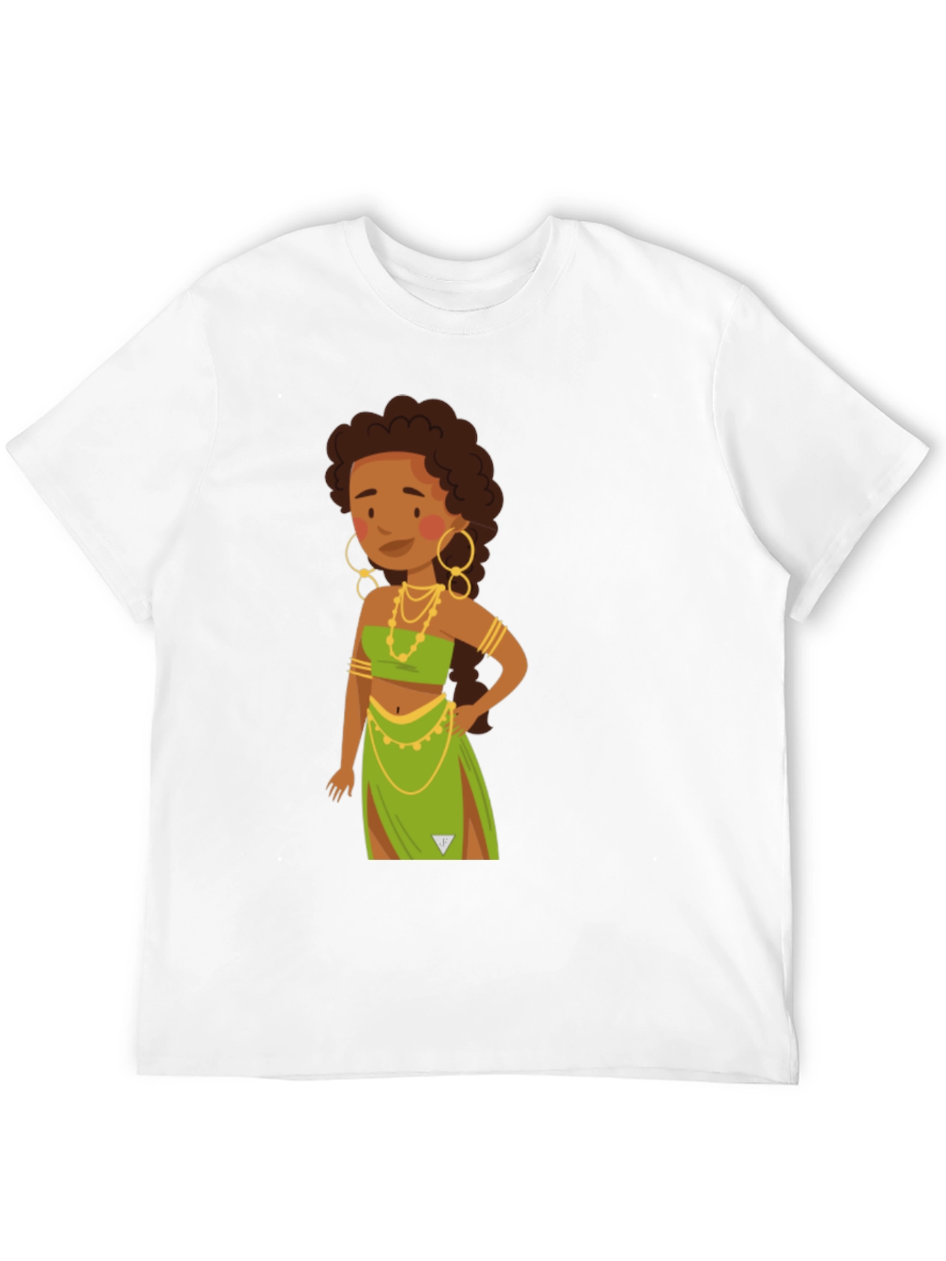 Cartoon Woman Graphic Black T-Shirt