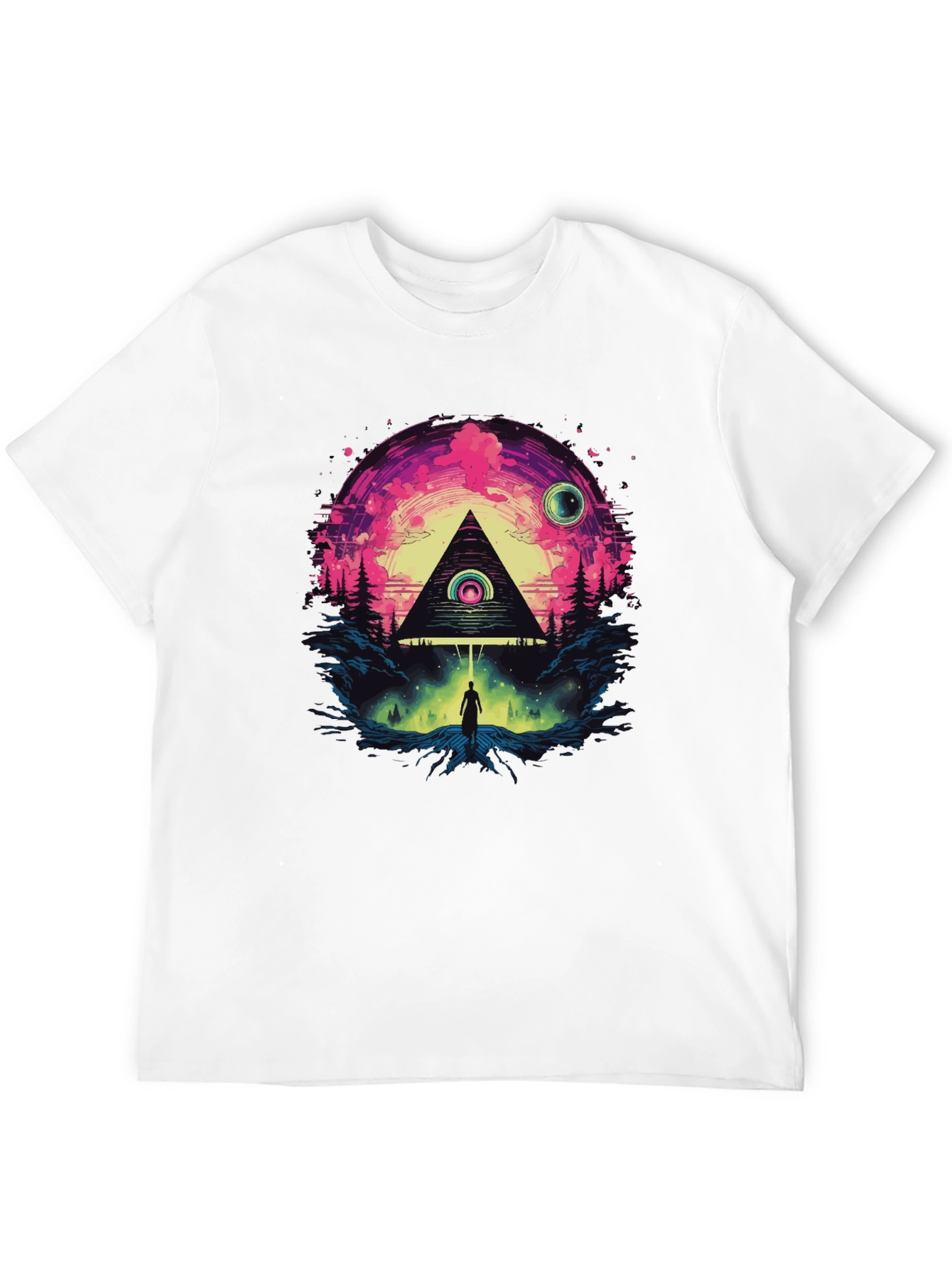 Illuminati Pyramid Graphic Tee - Stylish Mens Black T-Shirt