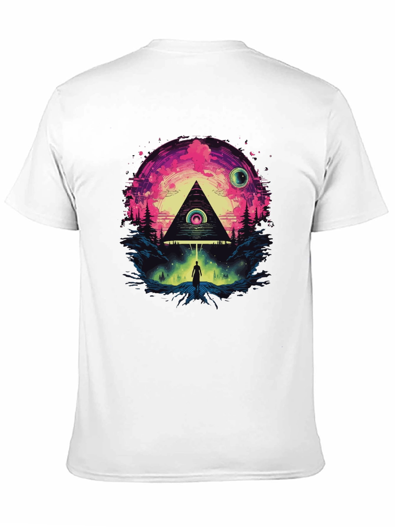 Illuminati Pyramid Graphic Tee - Stylish Mens Black T-Shirt