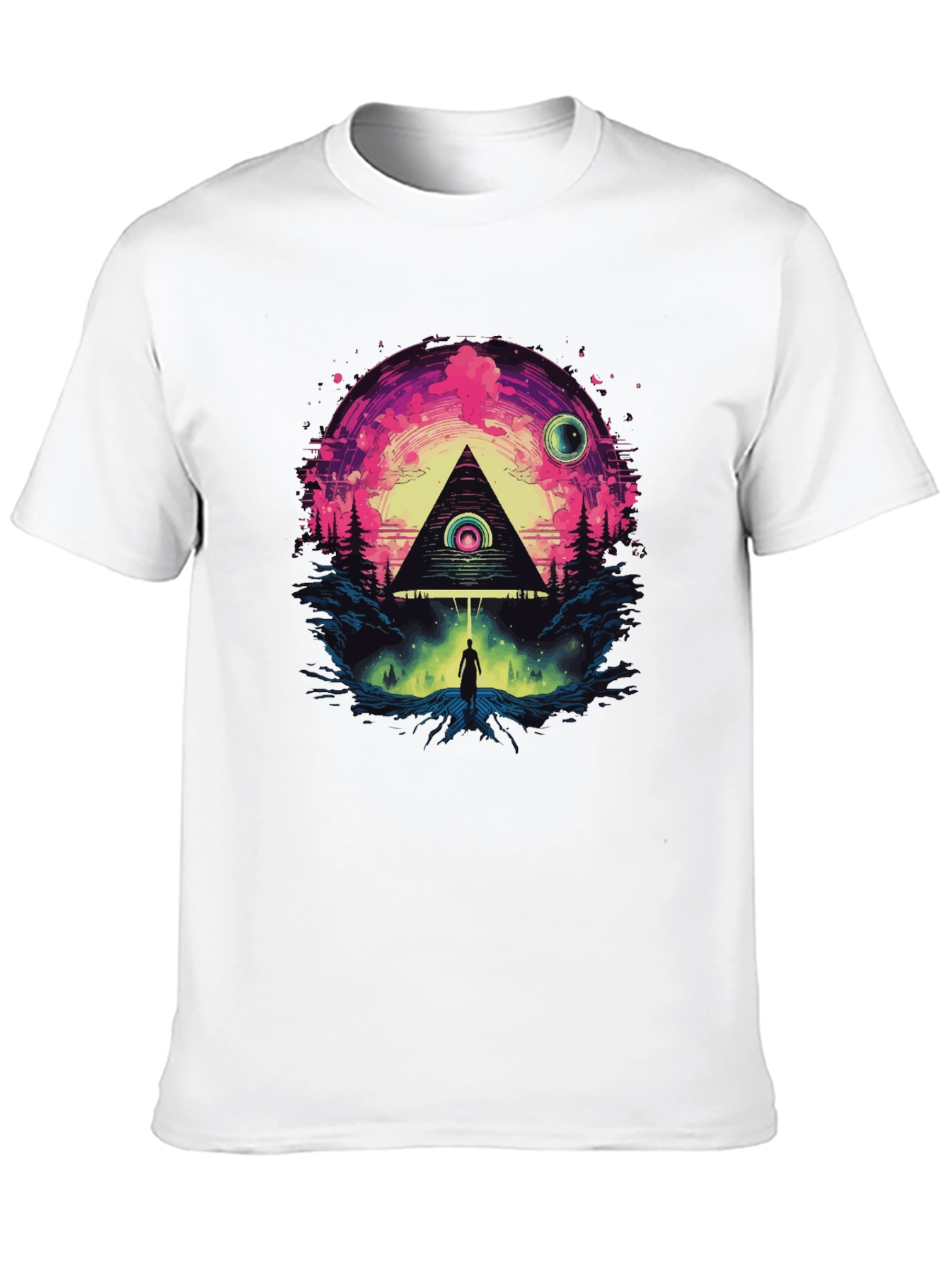 Illuminati Pyramid Graphic Tee - Stylish Mens Black T-Shirt