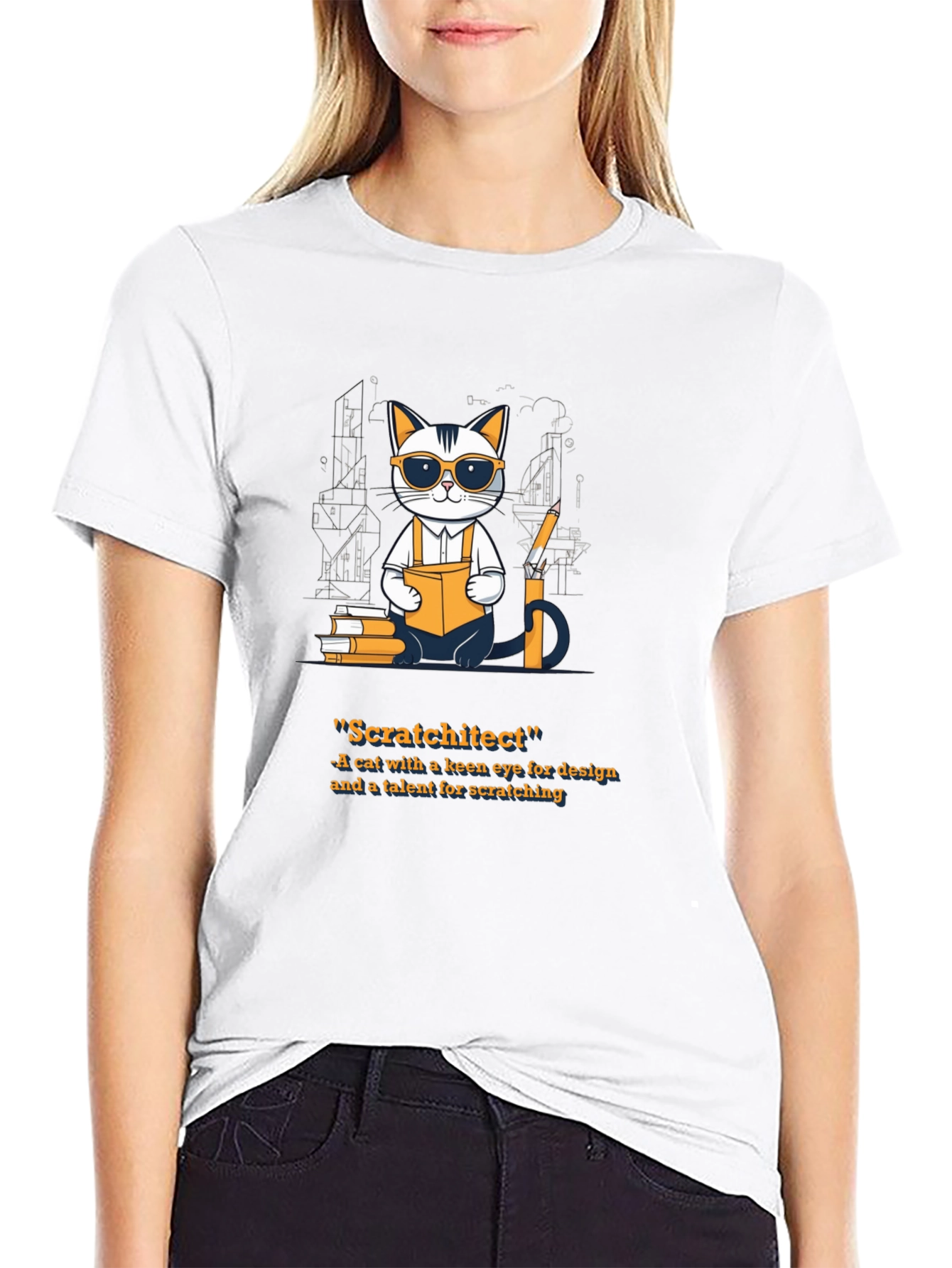 Scratchitect T-Shirt - Cat Architect Design