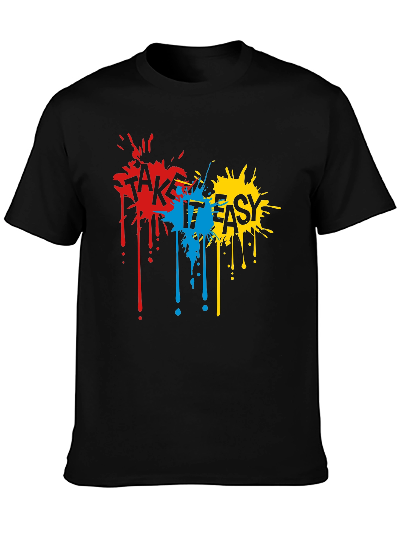 Take It Easy Graphic Tee - Casual Black T-Shirt