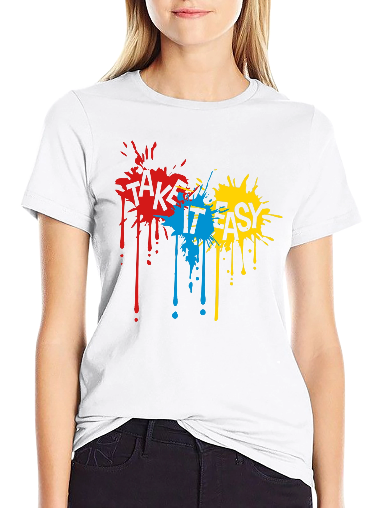 Take It Easy Graphic Tee - Casual Black T-Shirt
