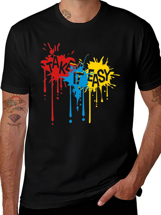 Take It Easy Graphic Tee - Casual Black T-Shirt