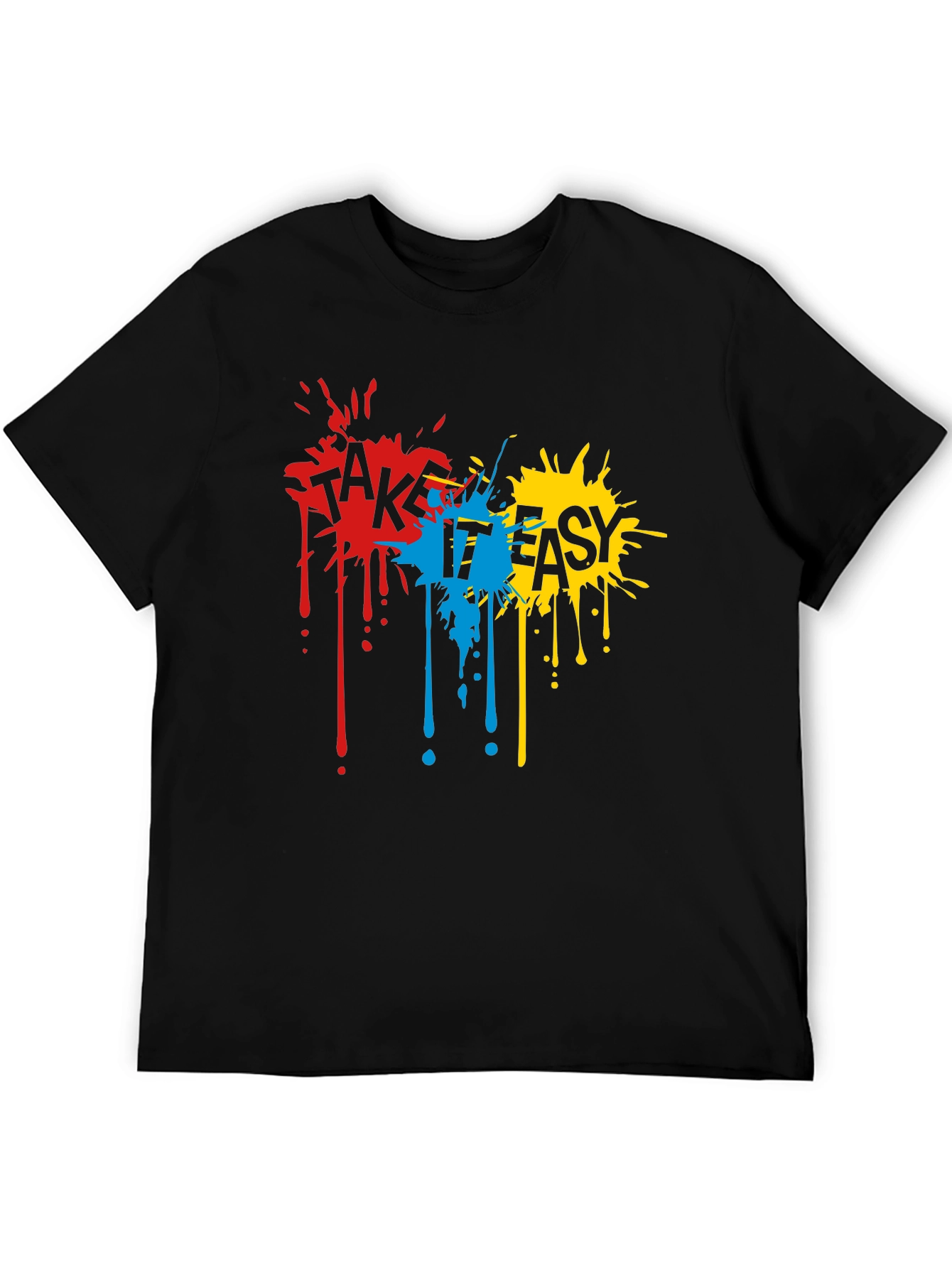 Take It Easy Graphic Tee - Casual Black T-Shirt