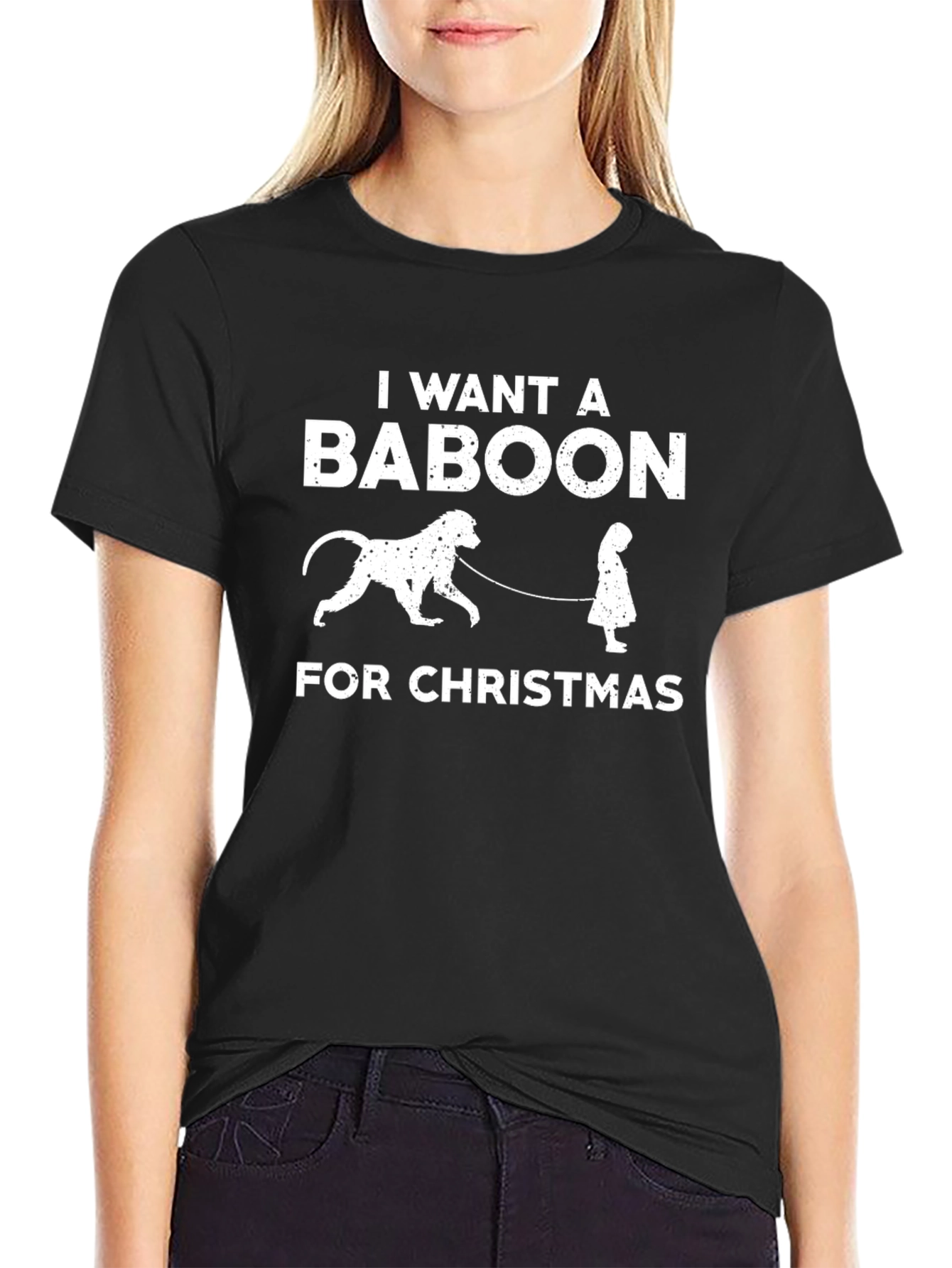 I Want A Baboon for Christmas T-Shirt