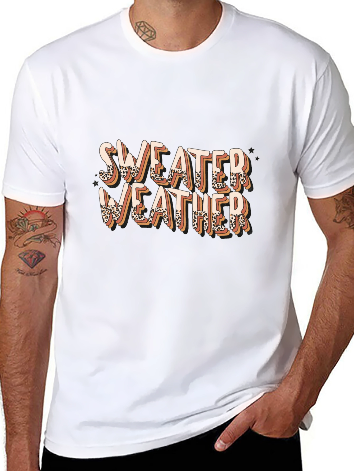 Sweater Weather Leopard Print Graphic Tee