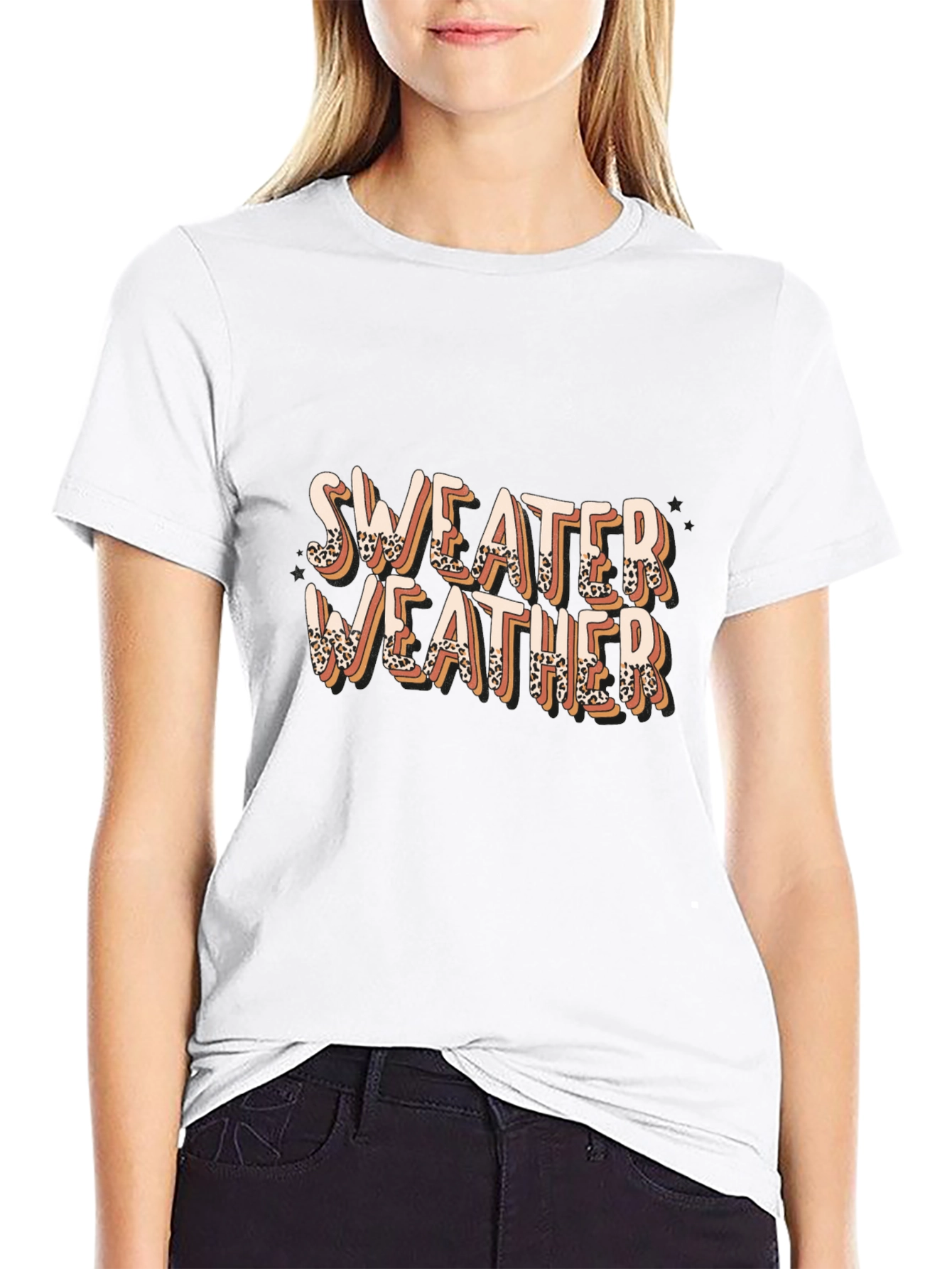 Sweater Weather Leopard Print Graphic Tee