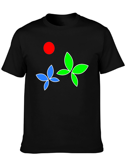 Butterfly Graphic Tee - Black Cotton Blend