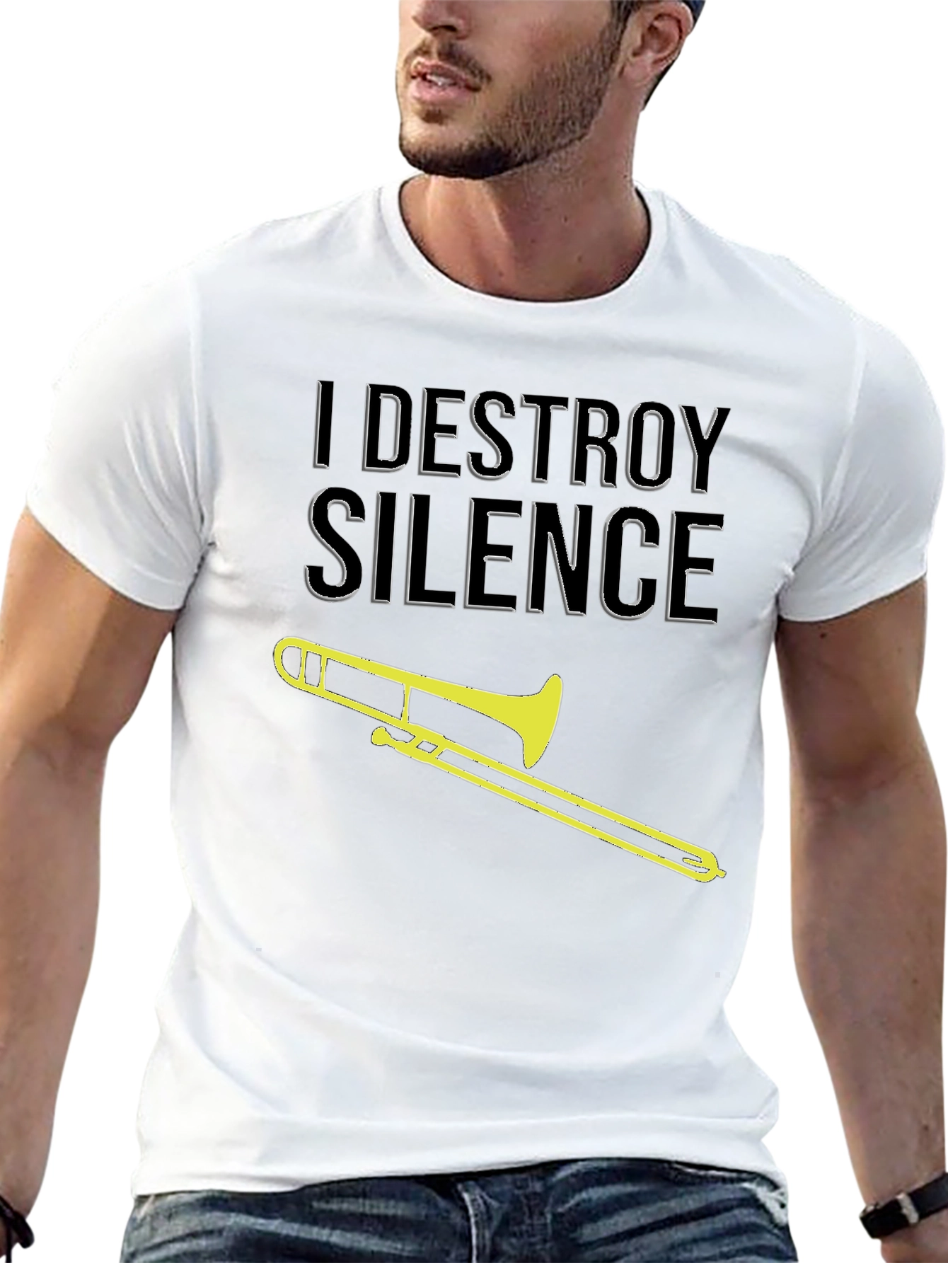 I Destroy Silence Trombone Graphic Tee