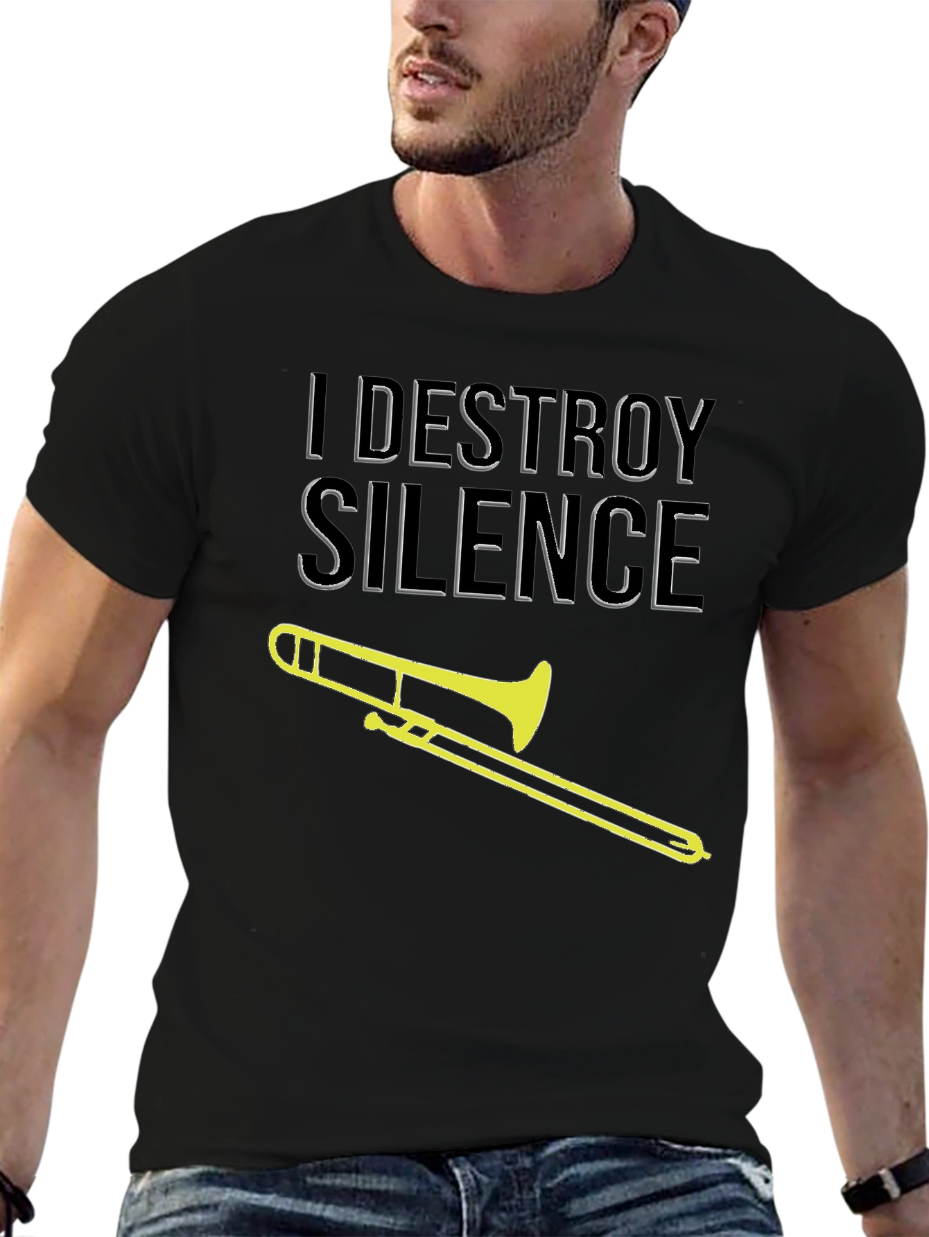 I Destroy Silence Trombone Graphic Tee