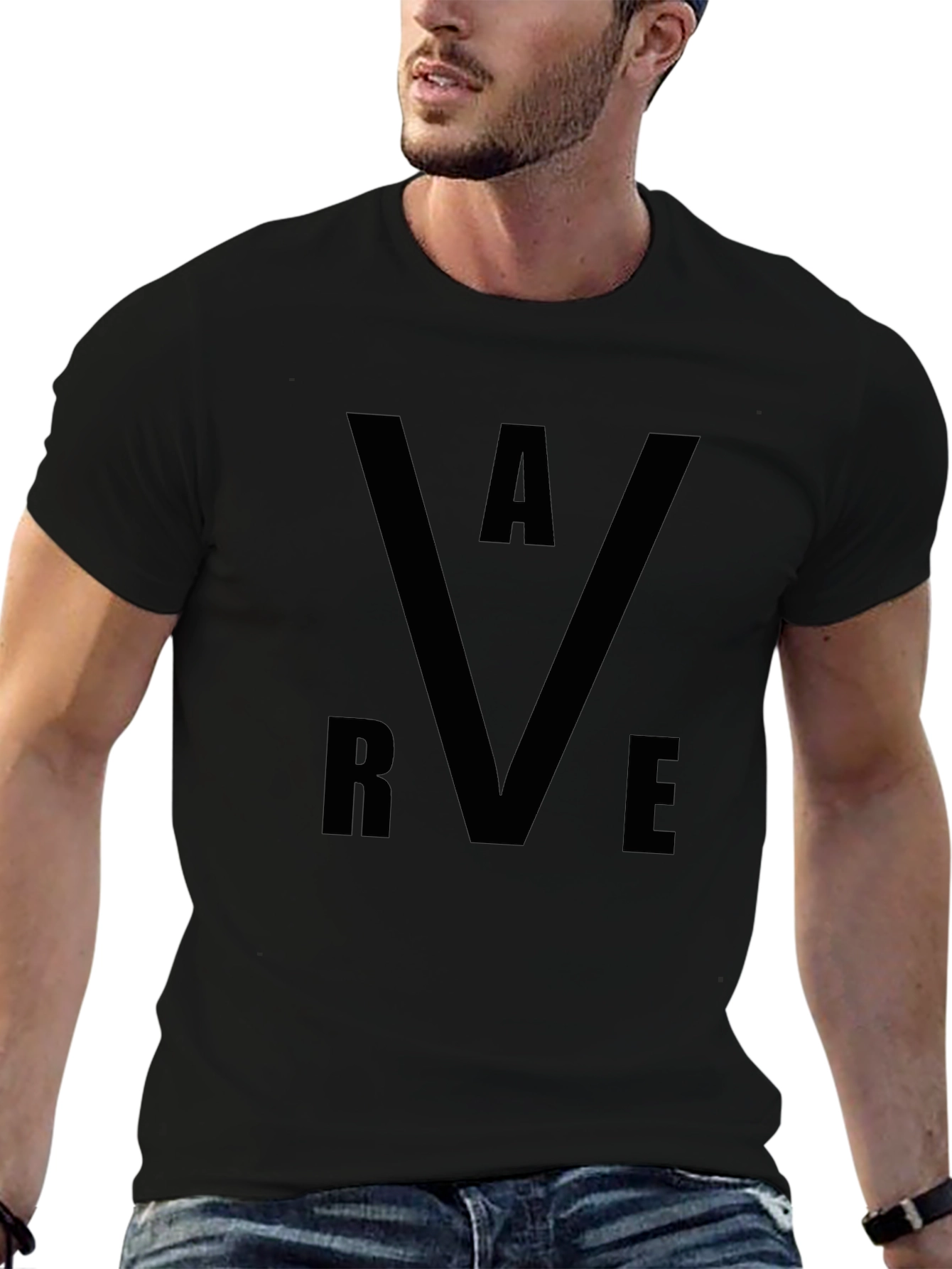 Black RAVE Graphic T-Shirt - Stylish & Comfortable