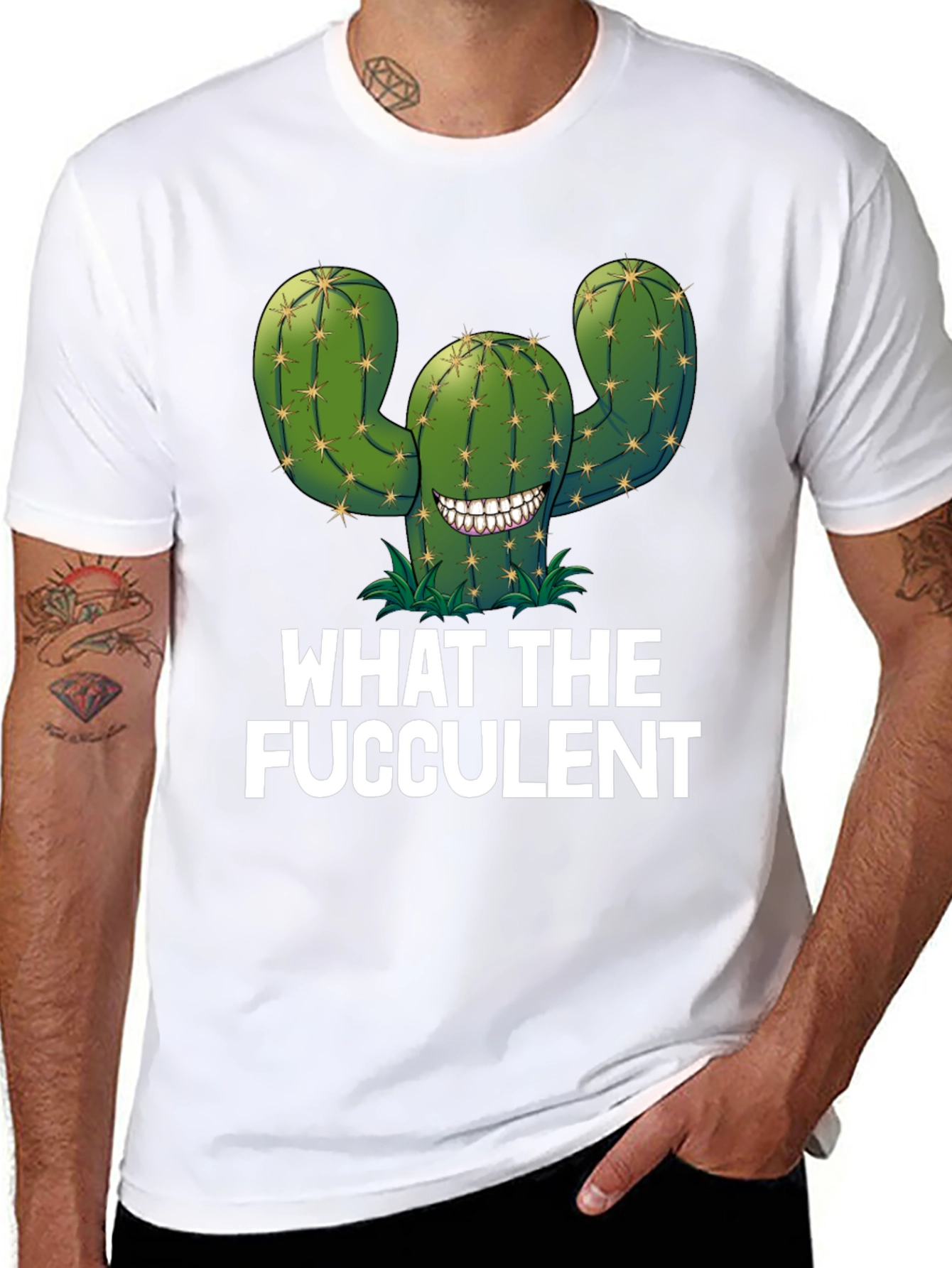 What the Fucculent Cactus Graphic Tee