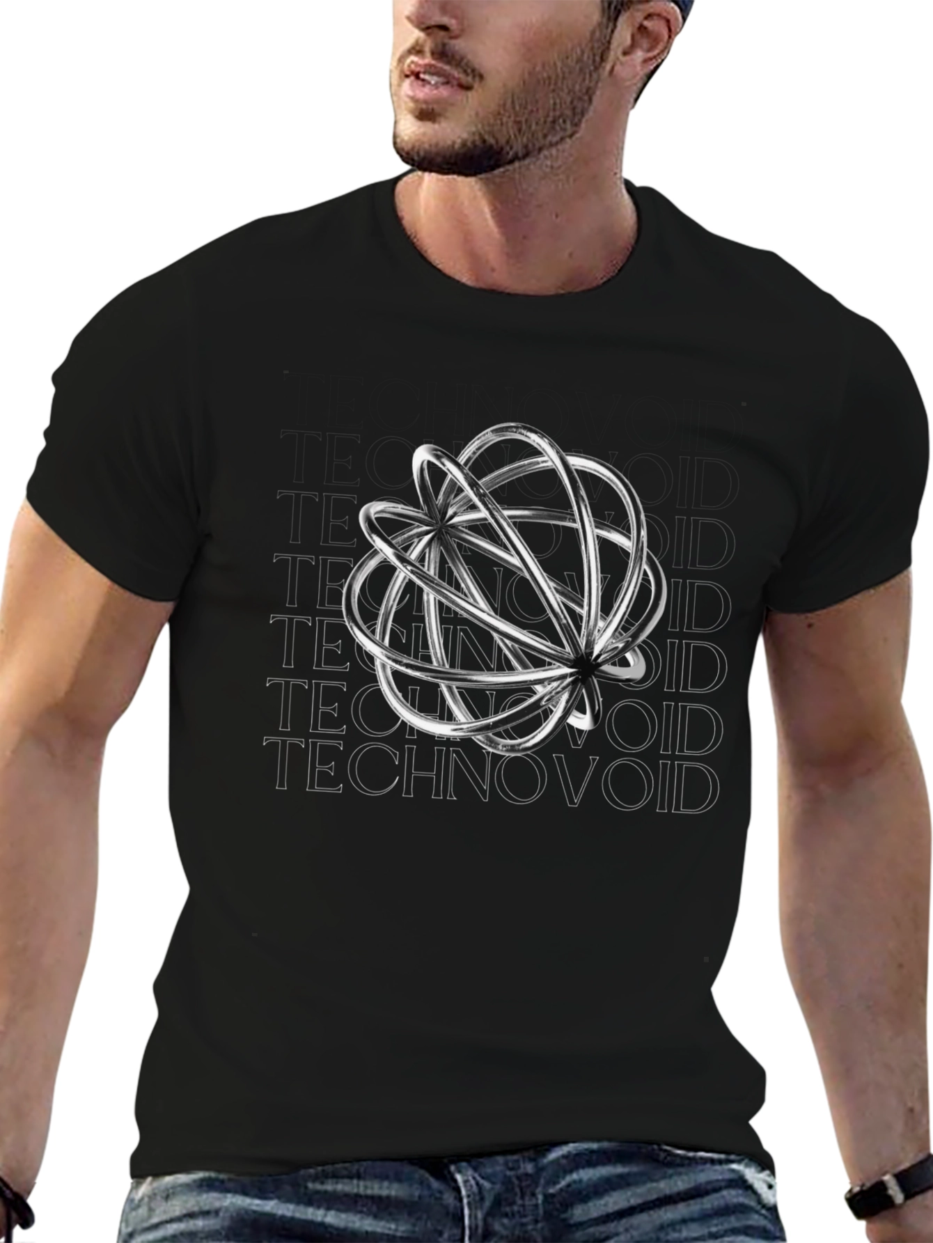 Technovoid Graphic T-Shirt - Modern Black Tee