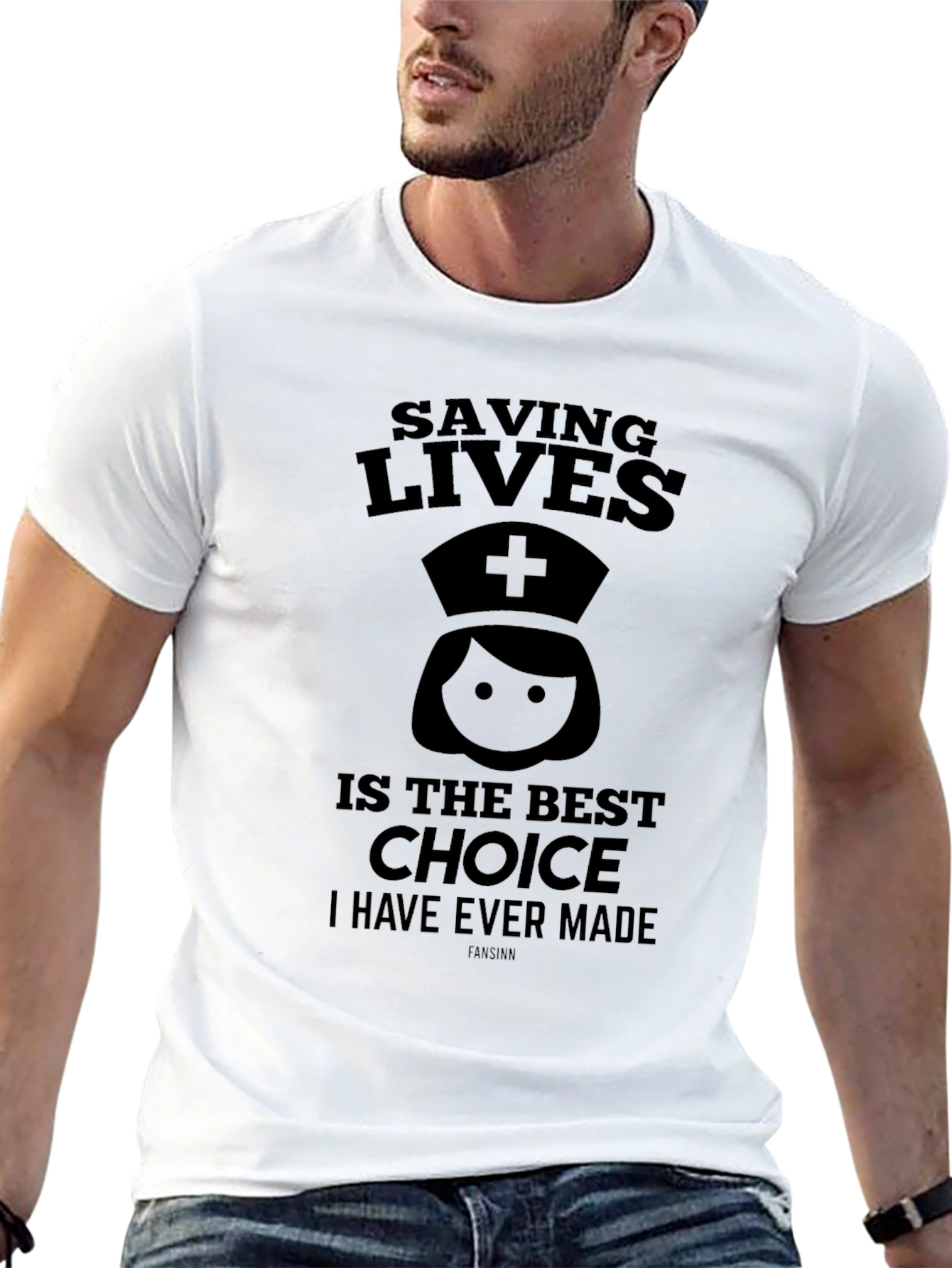 Saving Lives Nurse Graphic Black T-Shirt