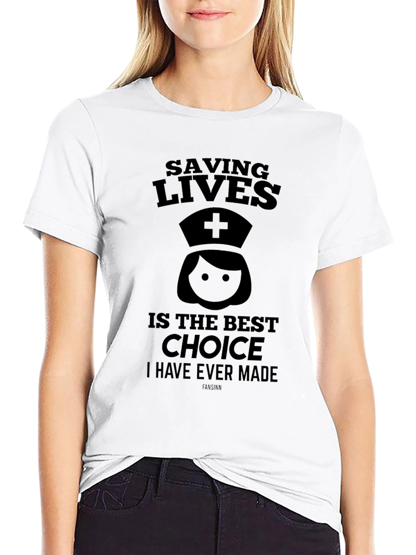Saving Lives Nurse Graphic Black T-Shirt