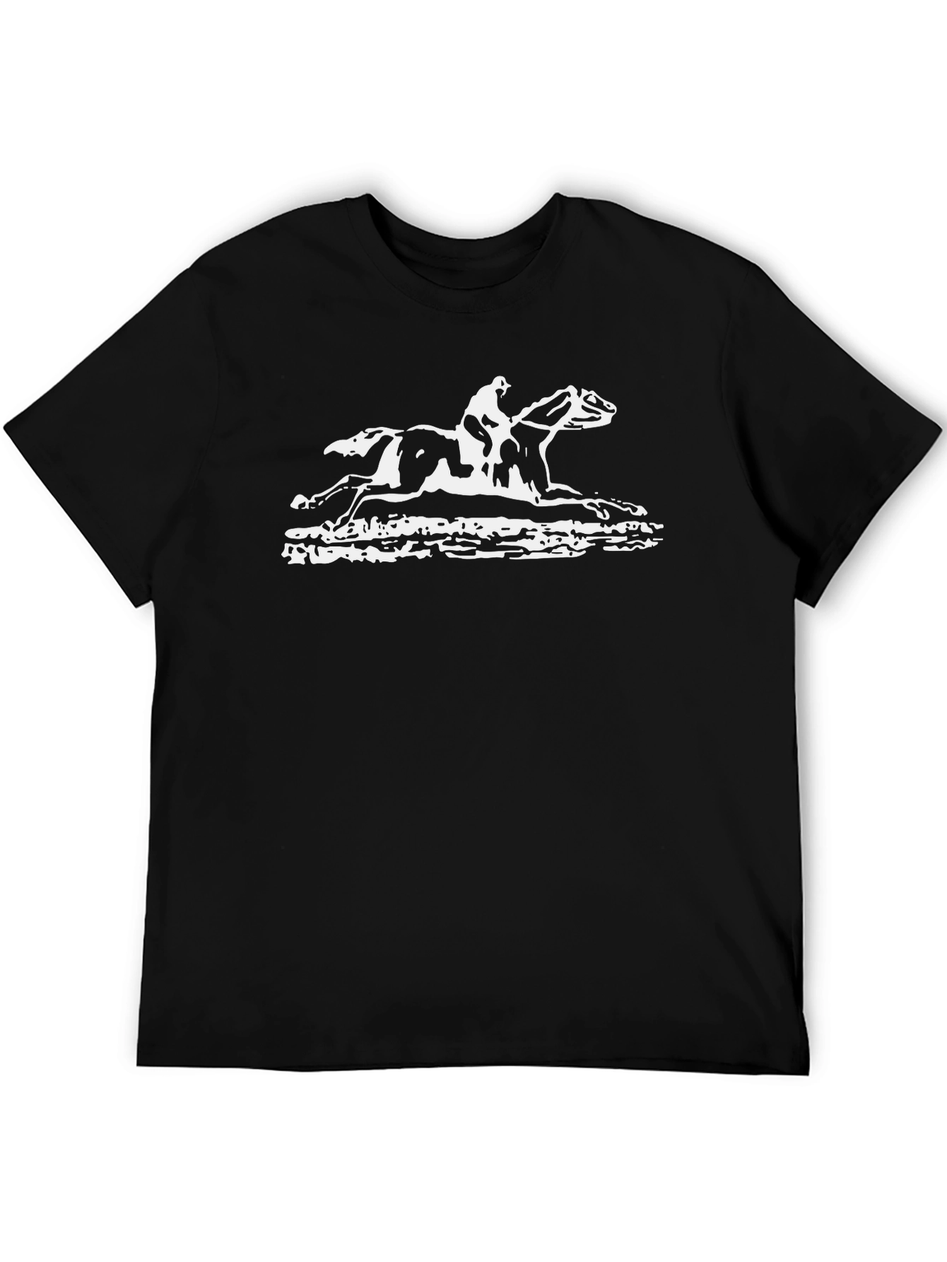 Equestrian Print Black Tee