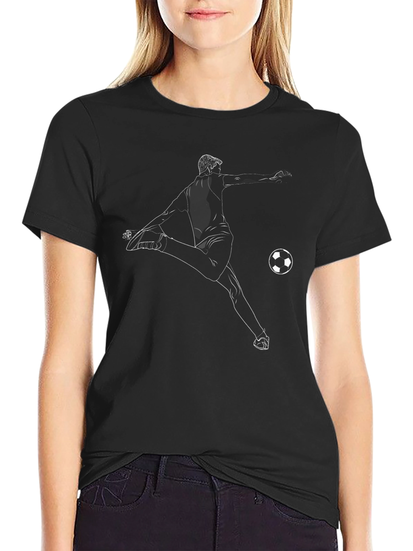 Soccer Kick T-Shirt - Graphic Tee - Black