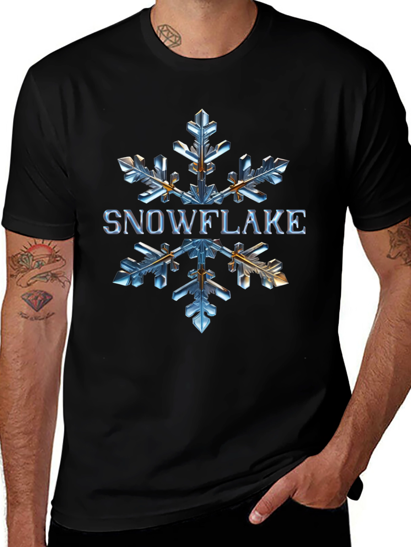 Snowflake Graphic Tee - Unique Winter Design