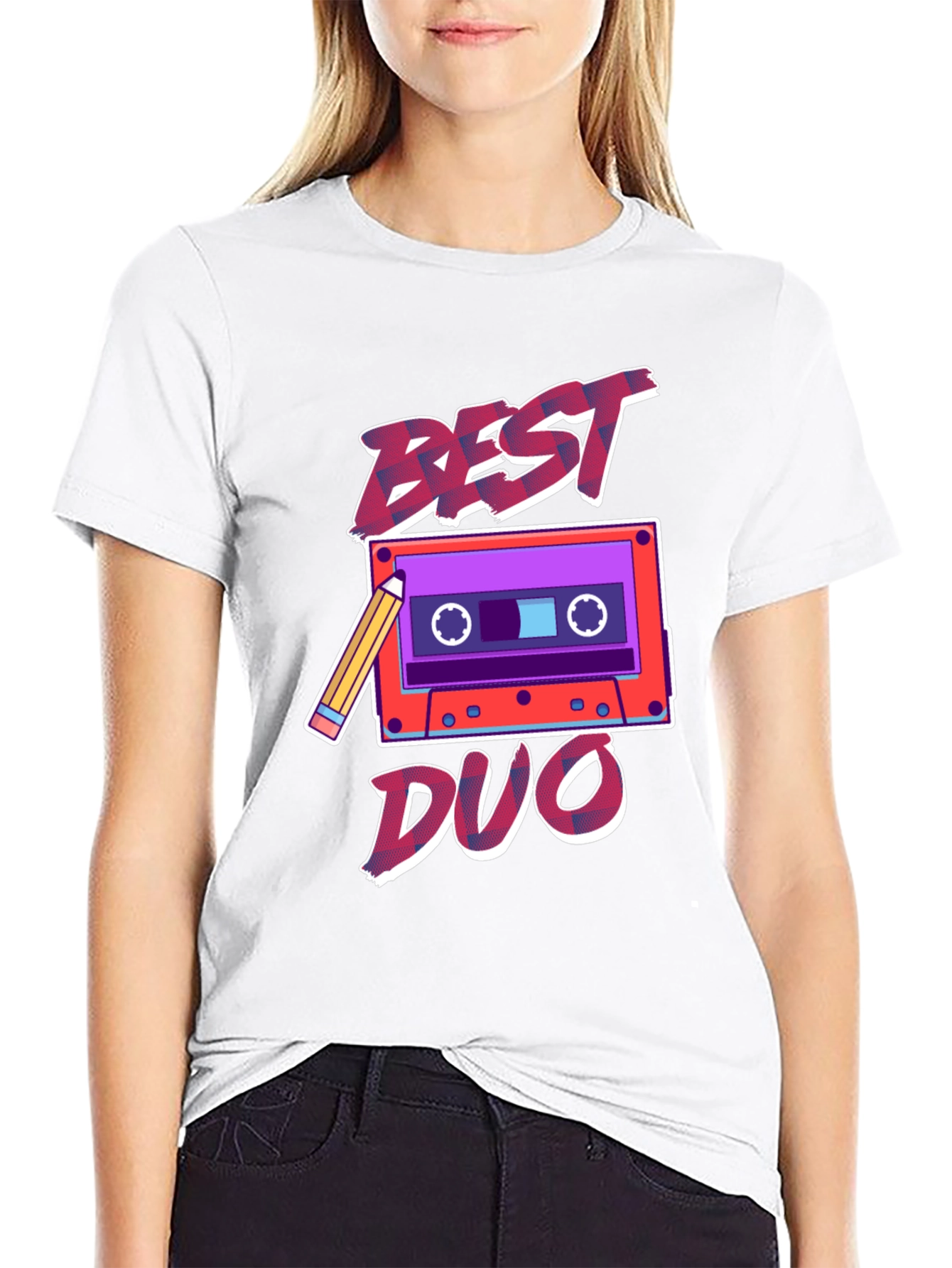 Best Duo Cassette Tape Graphic Tee - Retro Style
