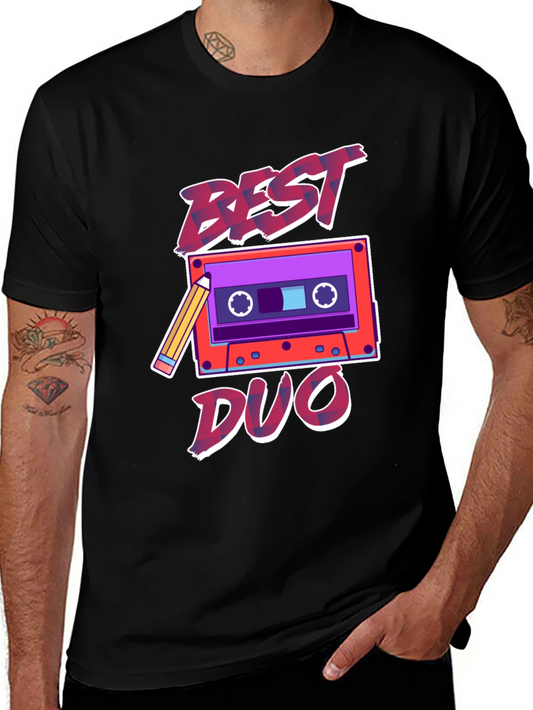 Best Duo Cassette Tape Graphic Tee - Retro Style