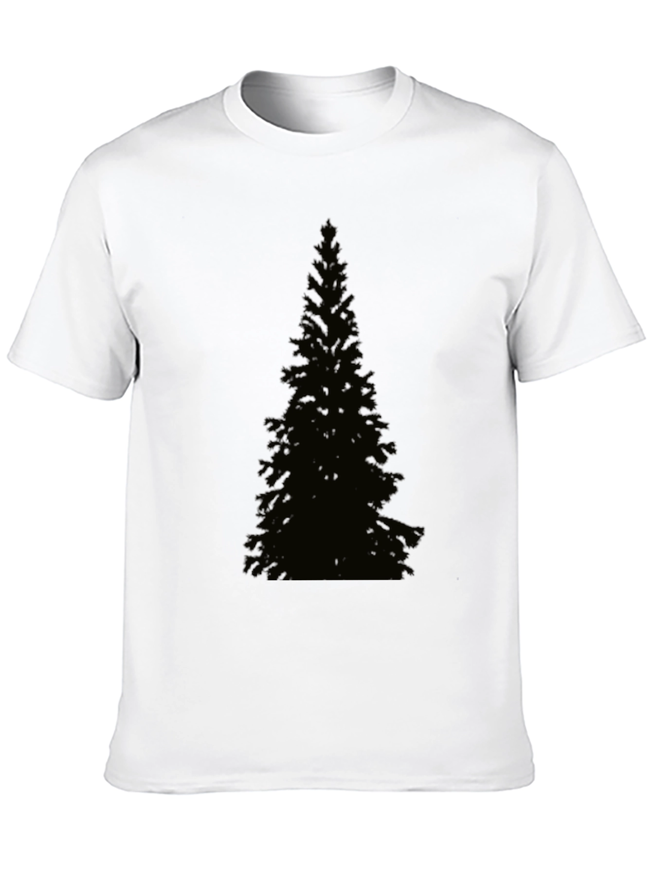 Evergreen Tree Graphic Tee - Black Cotton T-Shirt