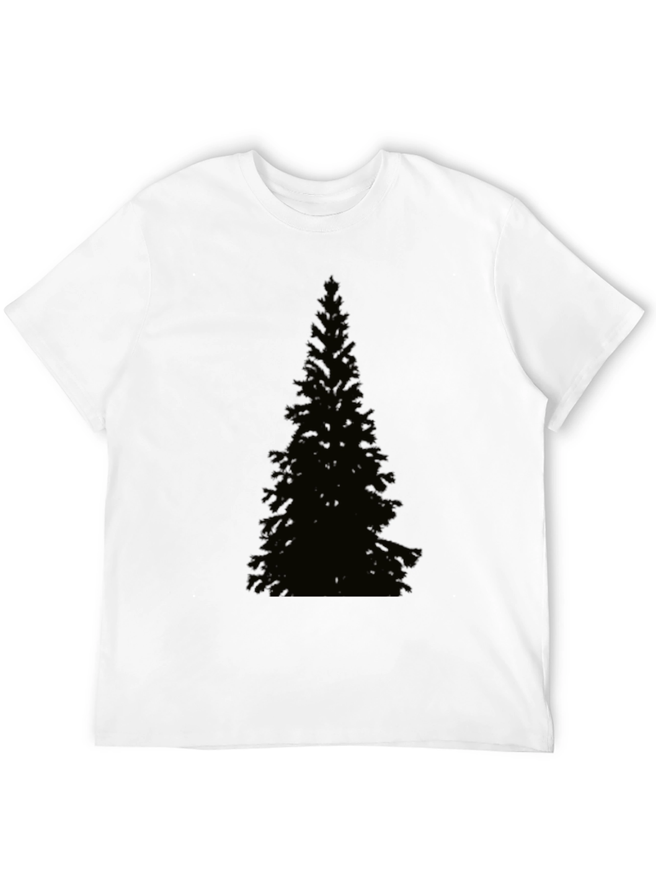 Evergreen Tree Graphic Tee - Black Cotton T-Shirt