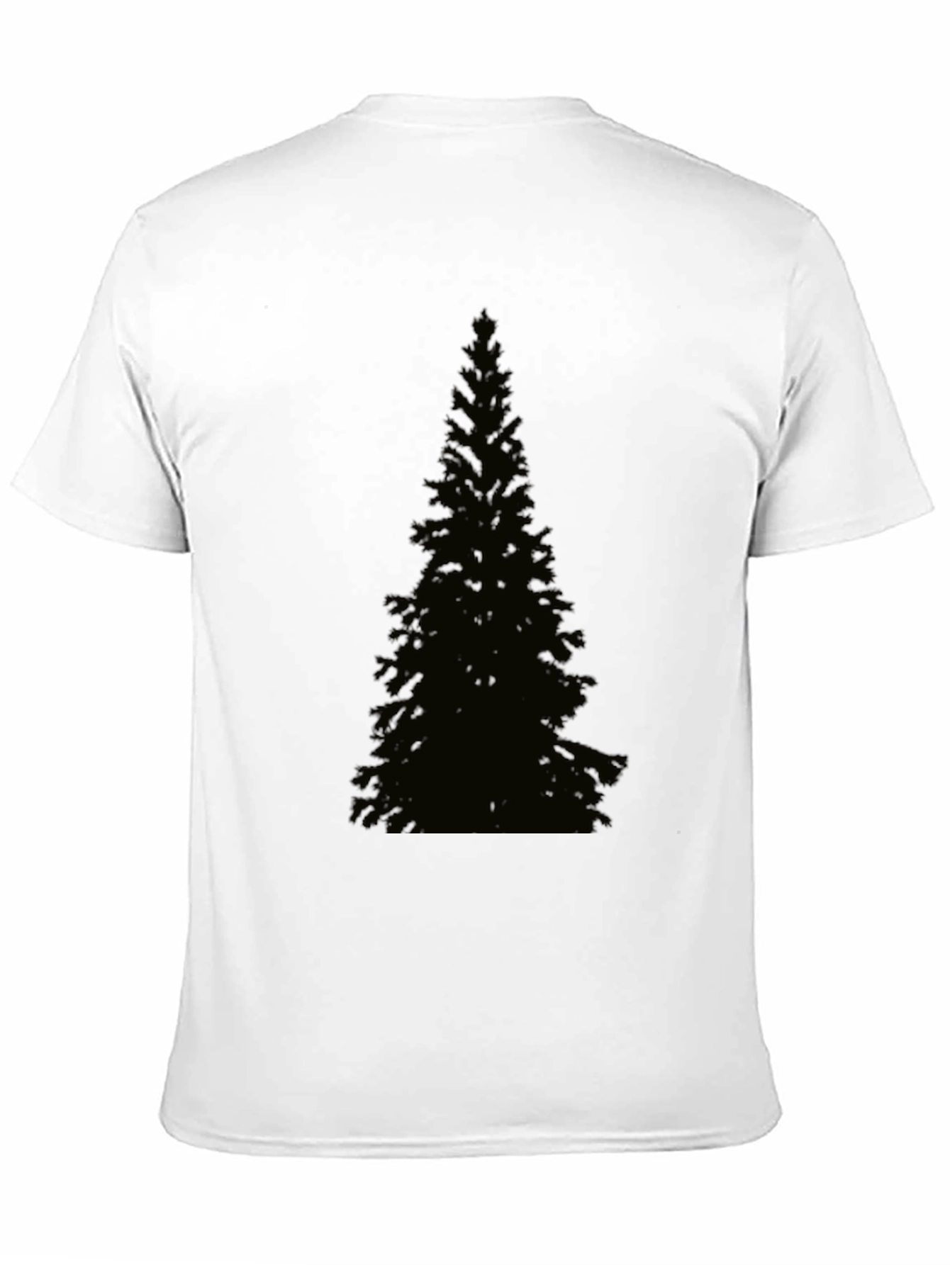 Evergreen Tree Graphic Tee - Black Cotton T-Shirt