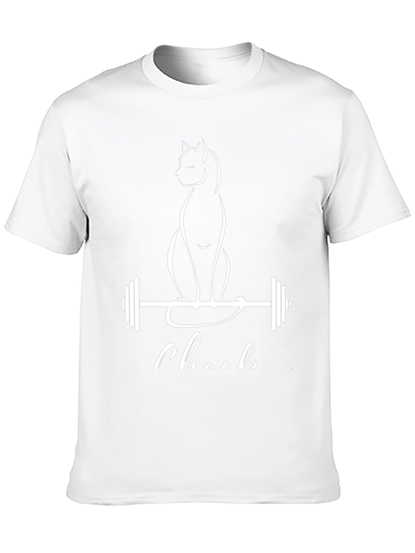 Cat Lifting Weights Black T-Shirt - Gym Humor