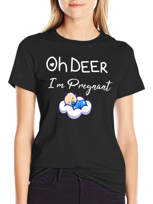 Oh Deer Im Pregnant T-Shirt New Baby Announcement