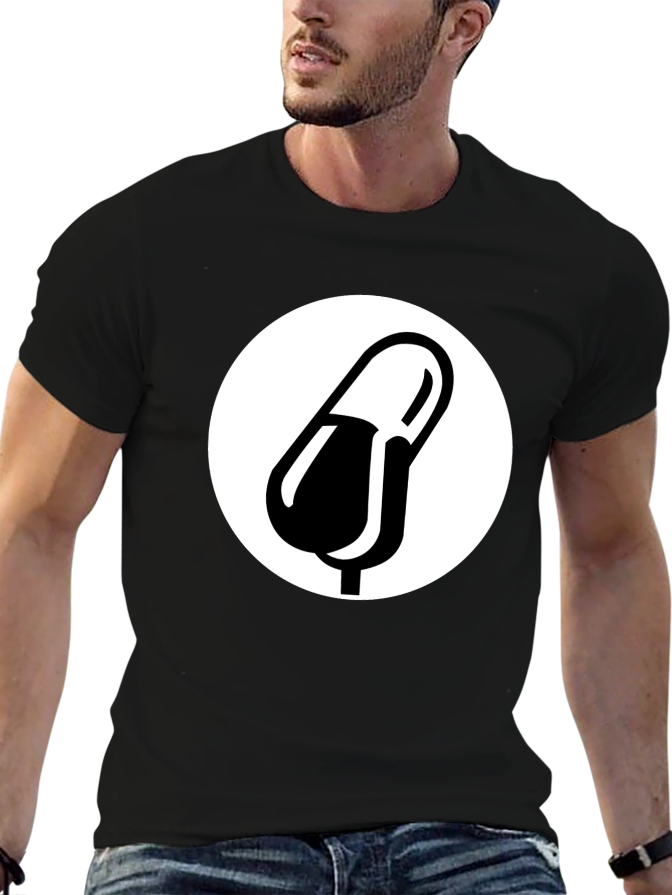 Pill Graphic Black T-Shirt - Medical Humor