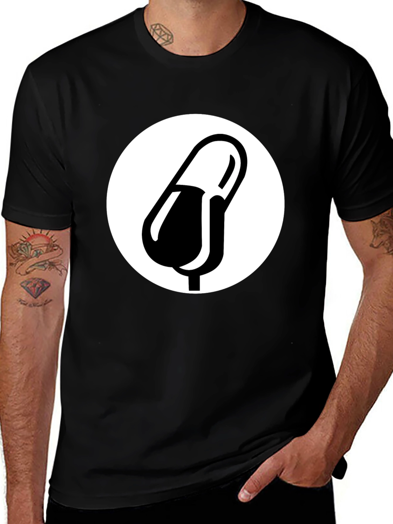 Pill Graphic Black T-Shirt - Medical Humor