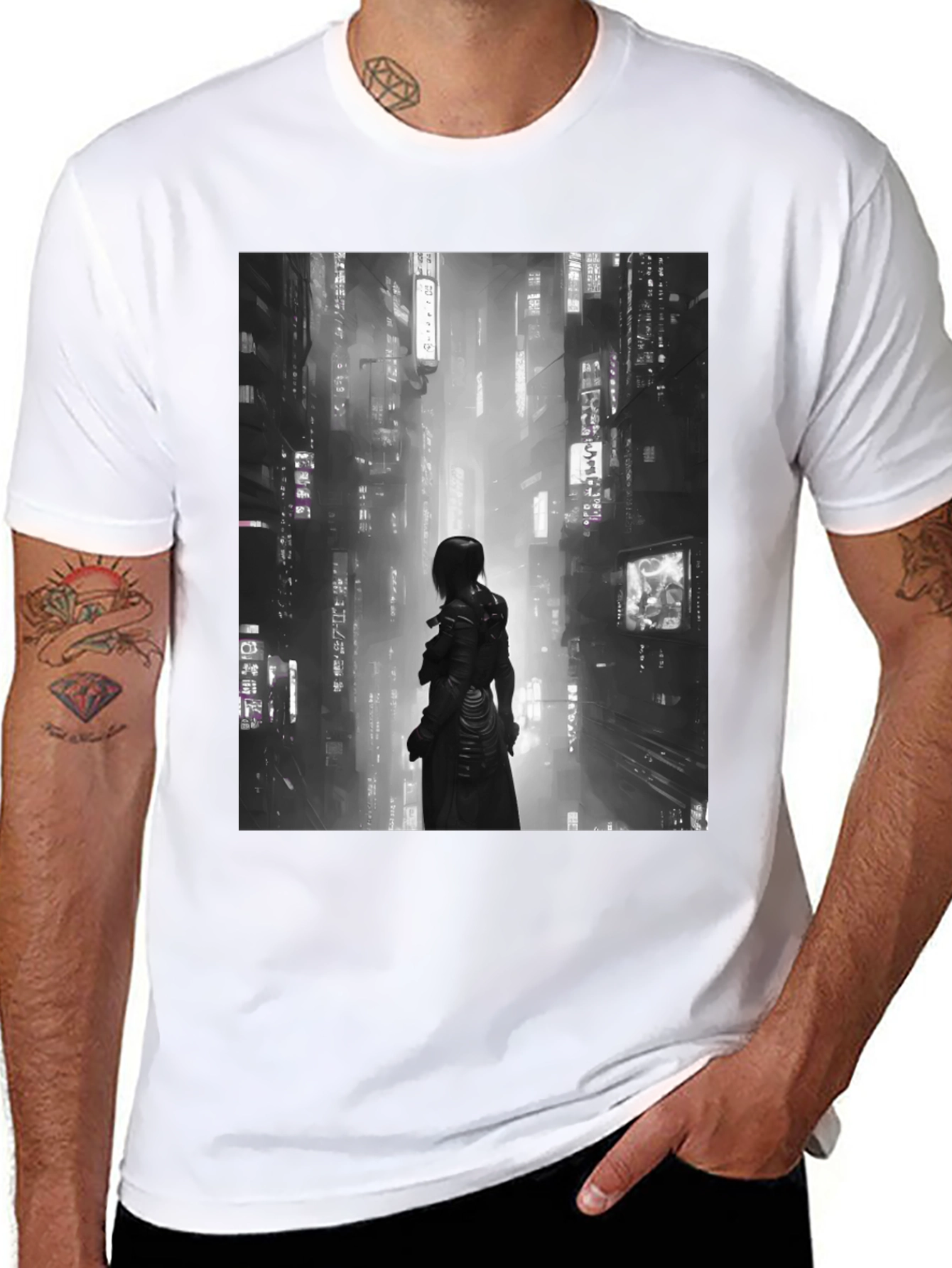 Cyberpunk Cityscape Tee - Futuristic Style