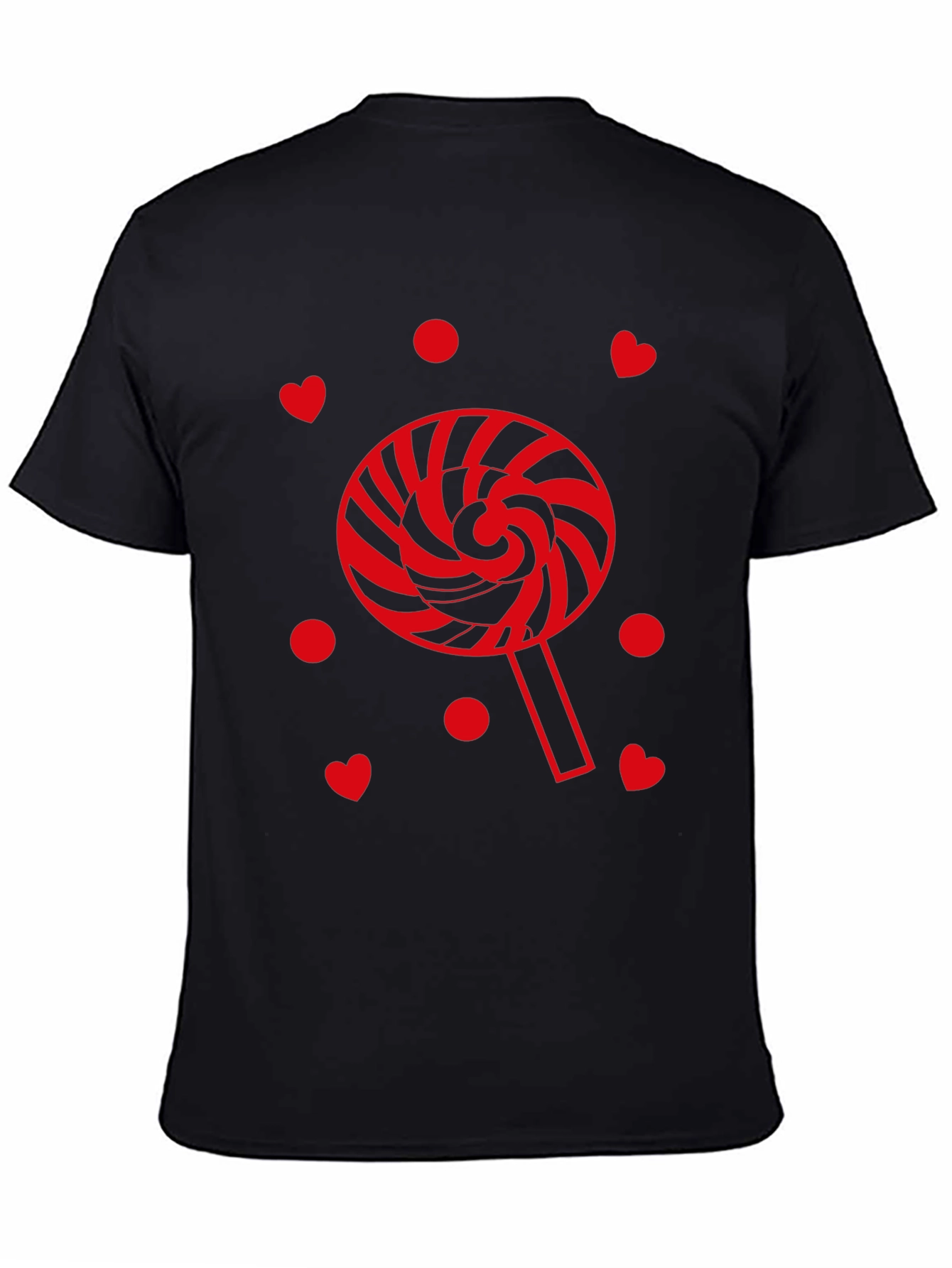 Lollipop Heart Graphic Tee - Black Casual Shirt