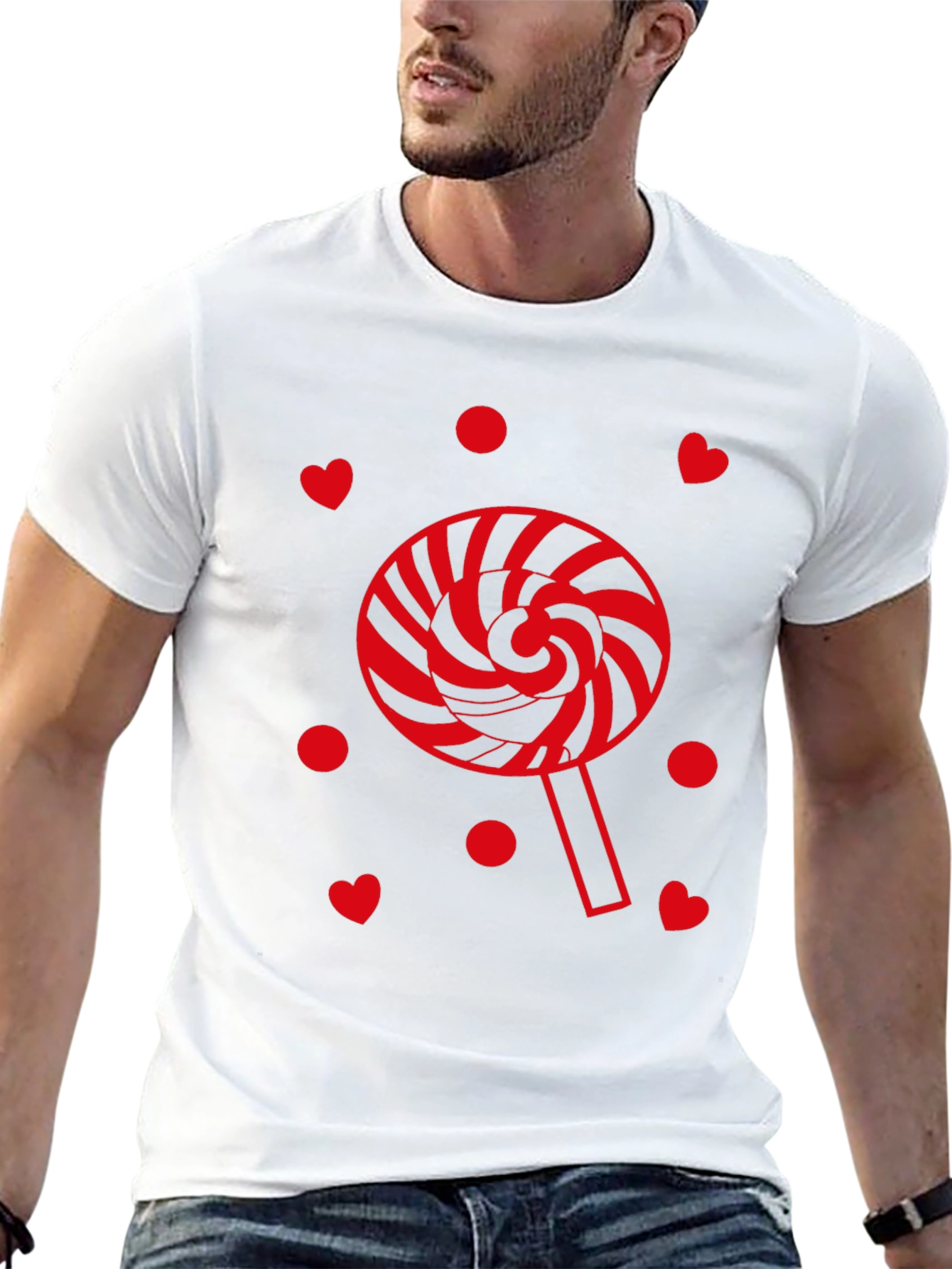 Lollipop Heart Graphic Tee - Black Casual Shirt