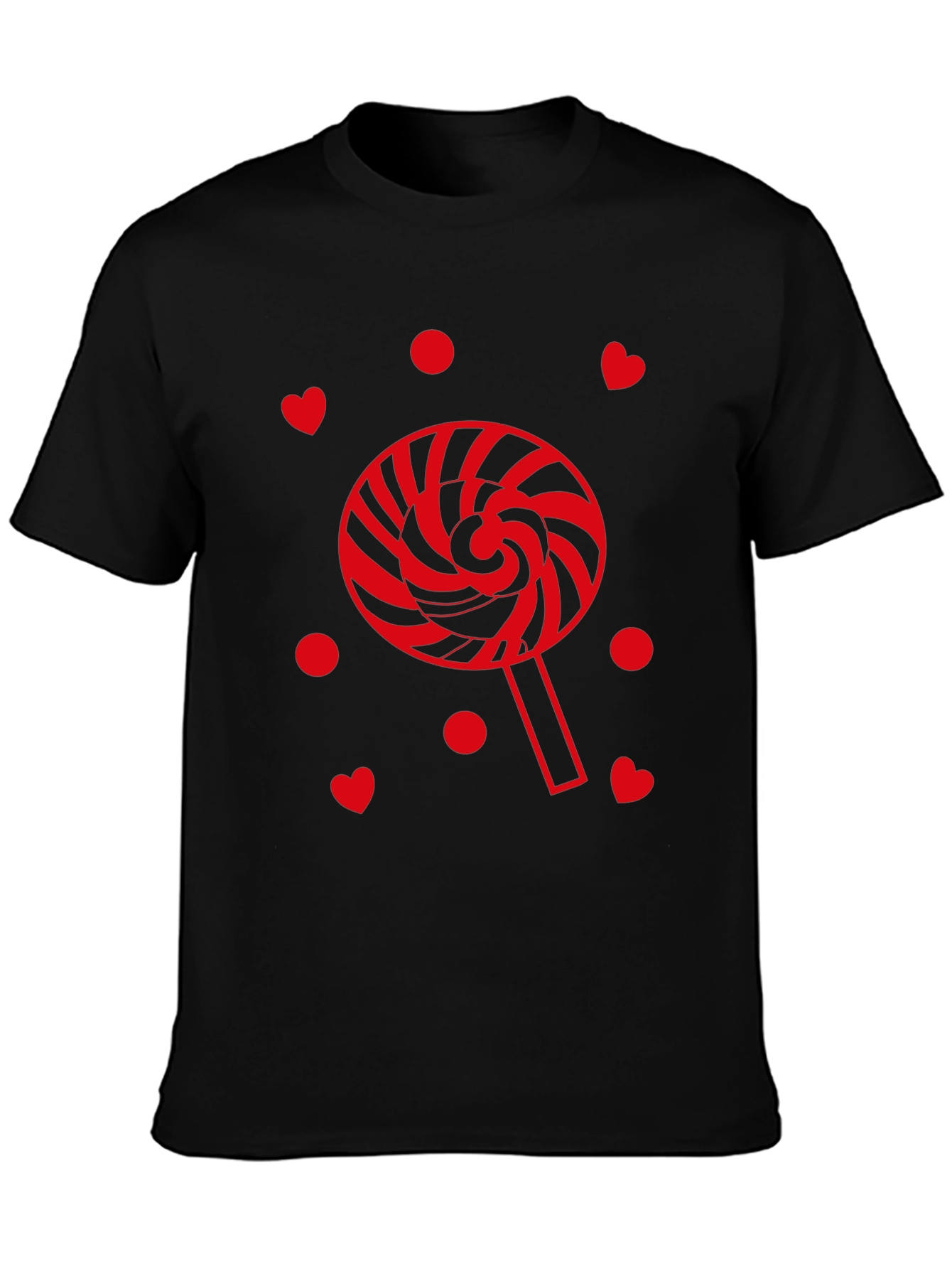 Lollipop Heart Graphic Tee - Black Casual Shirt