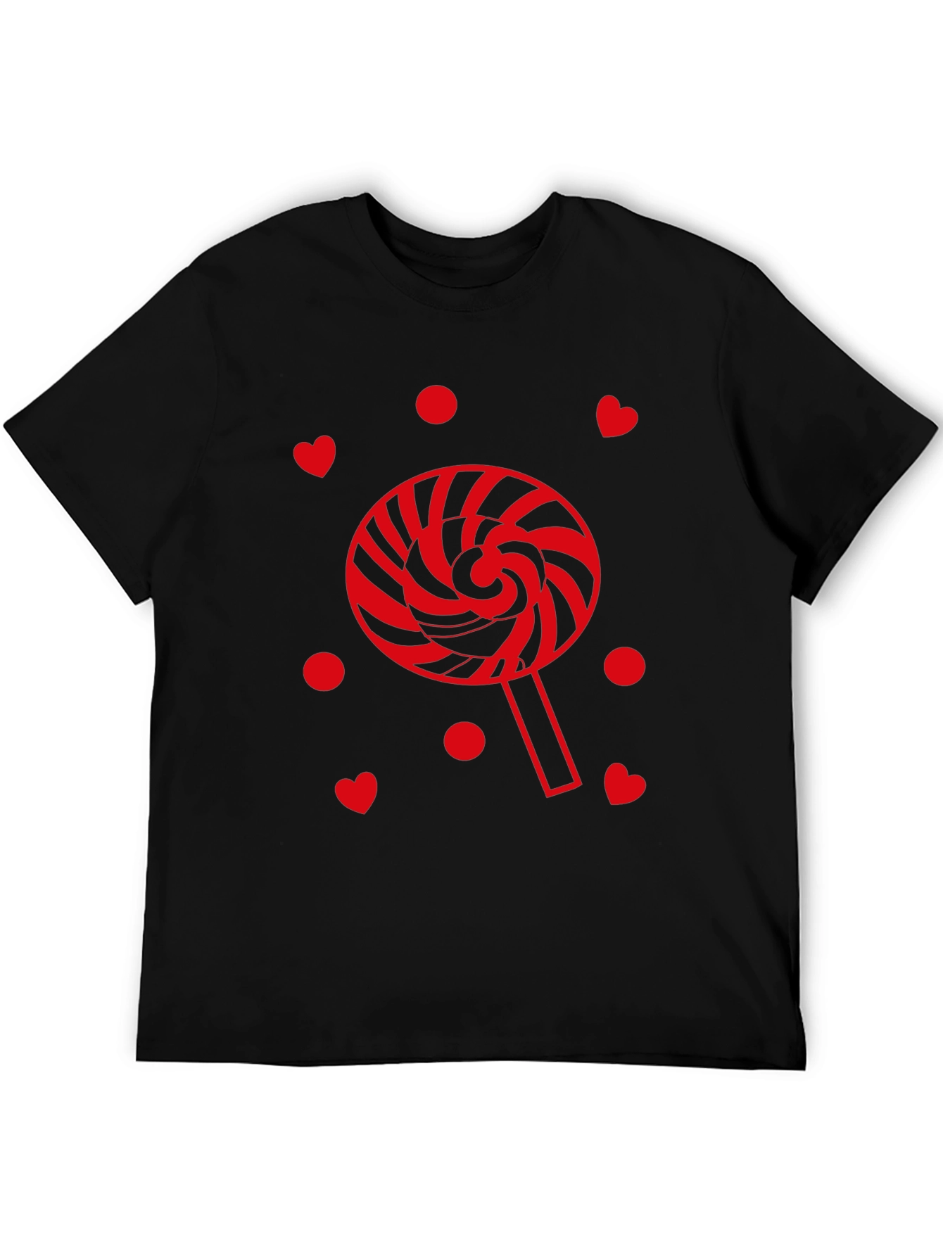Lollipop Heart Graphic Tee - Black Casual Shirt