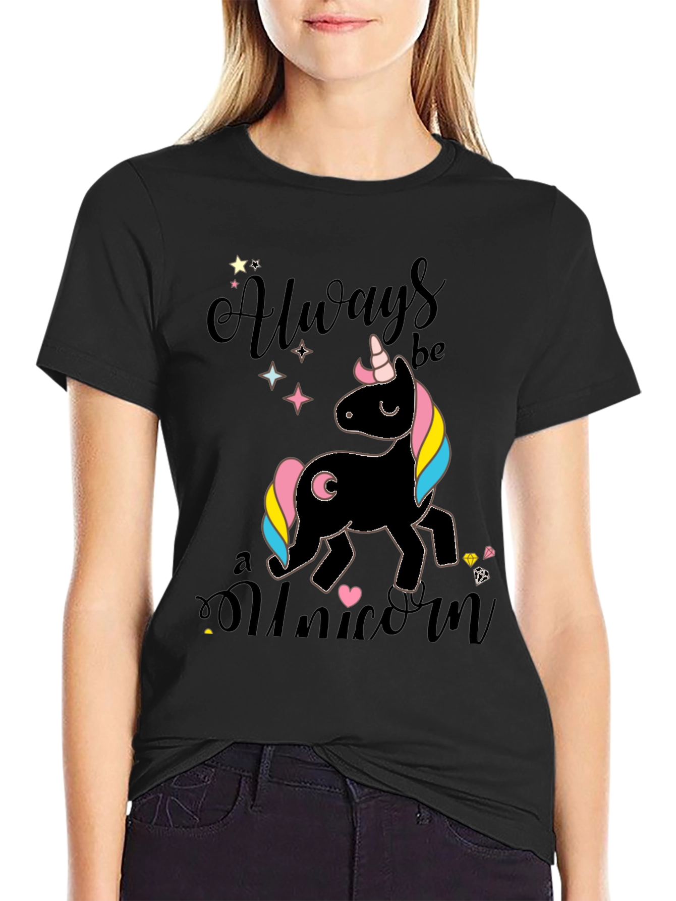 Always Be a Unicorn Black T-Shirt