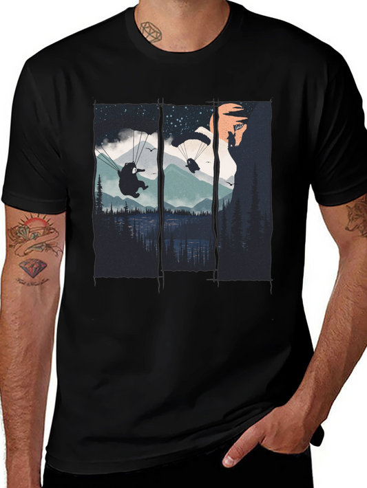 Paragliding Bears Graphic Tee - Adventure Awaits!