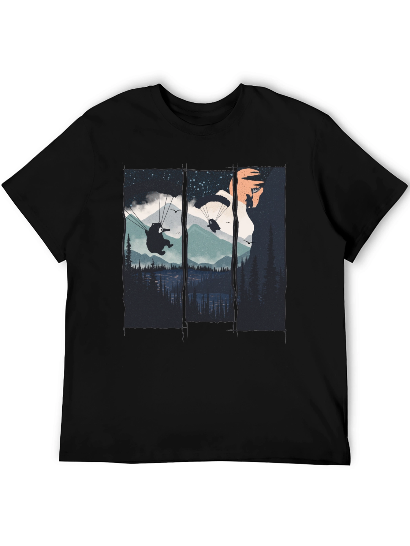 Paragliding Bears Graphic Tee - Adventure Awaits!