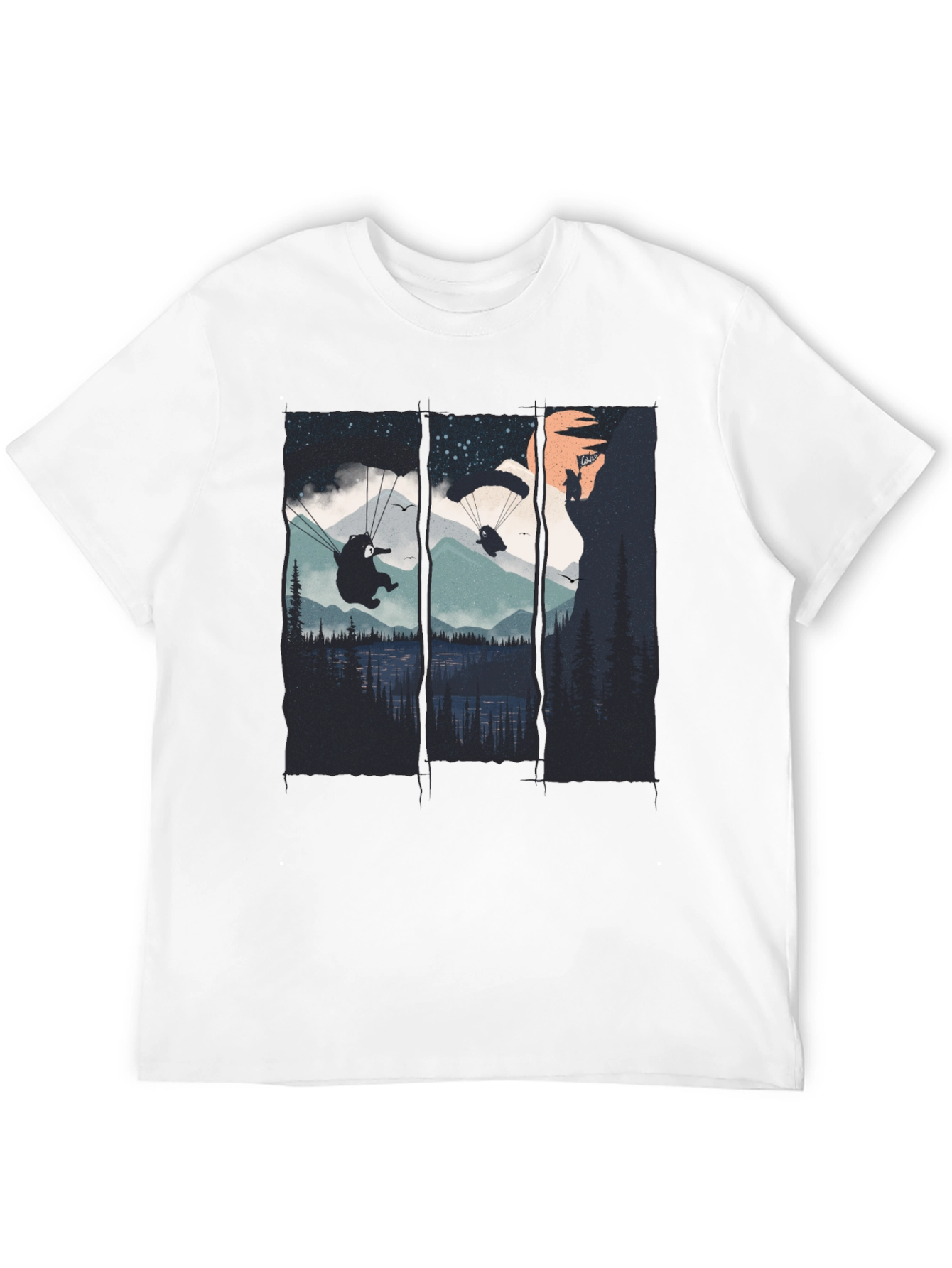 Paragliding Bears Graphic Tee - Adventure Awaits!