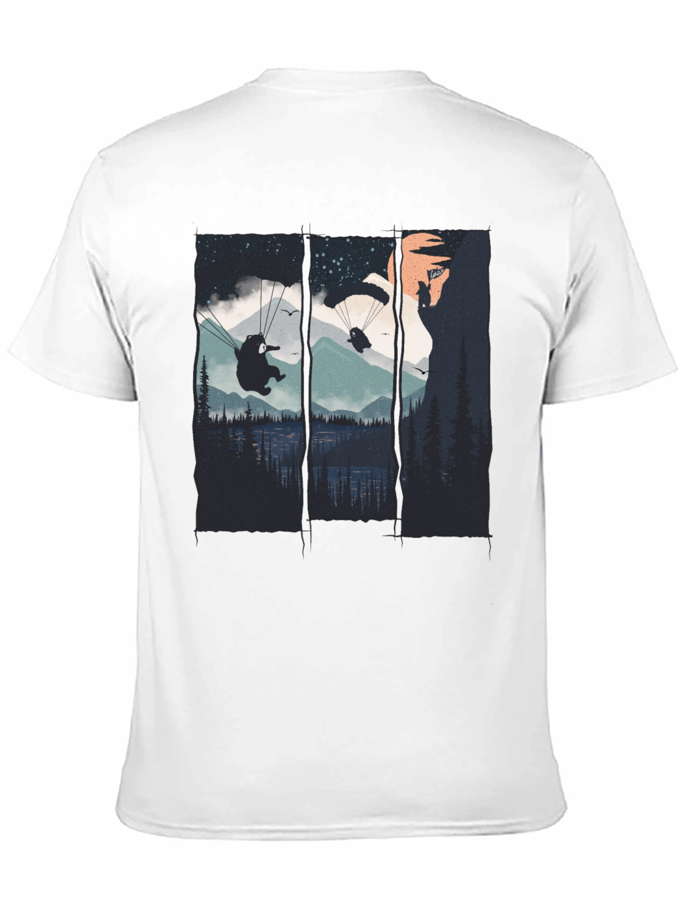 Paragliding Bears Graphic Tee - Adventure Awaits!
