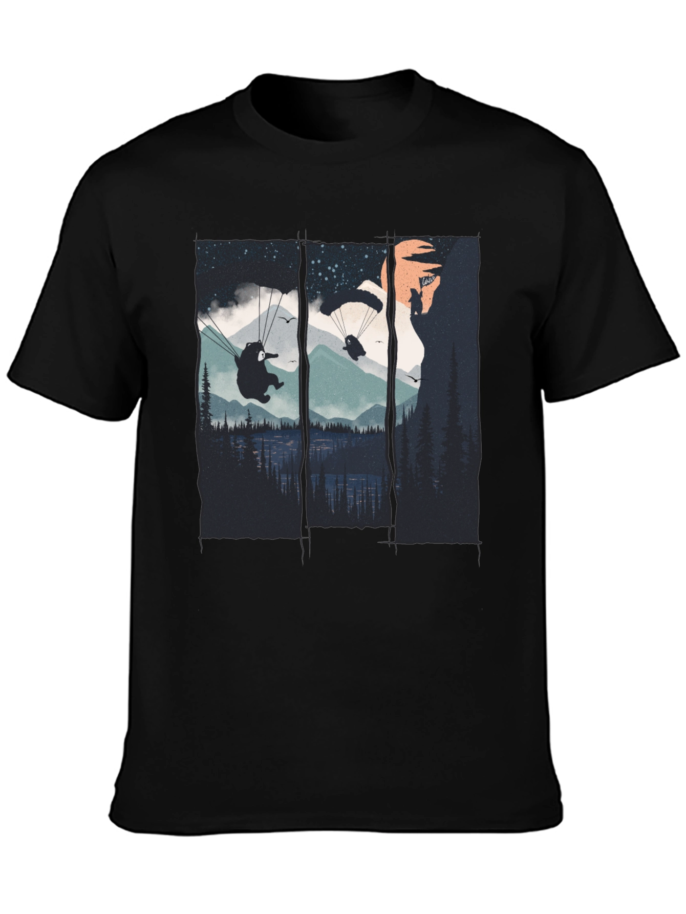 Paragliding Bears Graphic Tee - Adventure Awaits!