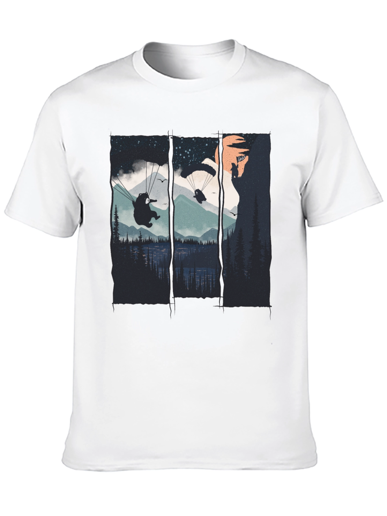Paragliding Bears Graphic Tee - Adventure Awaits!