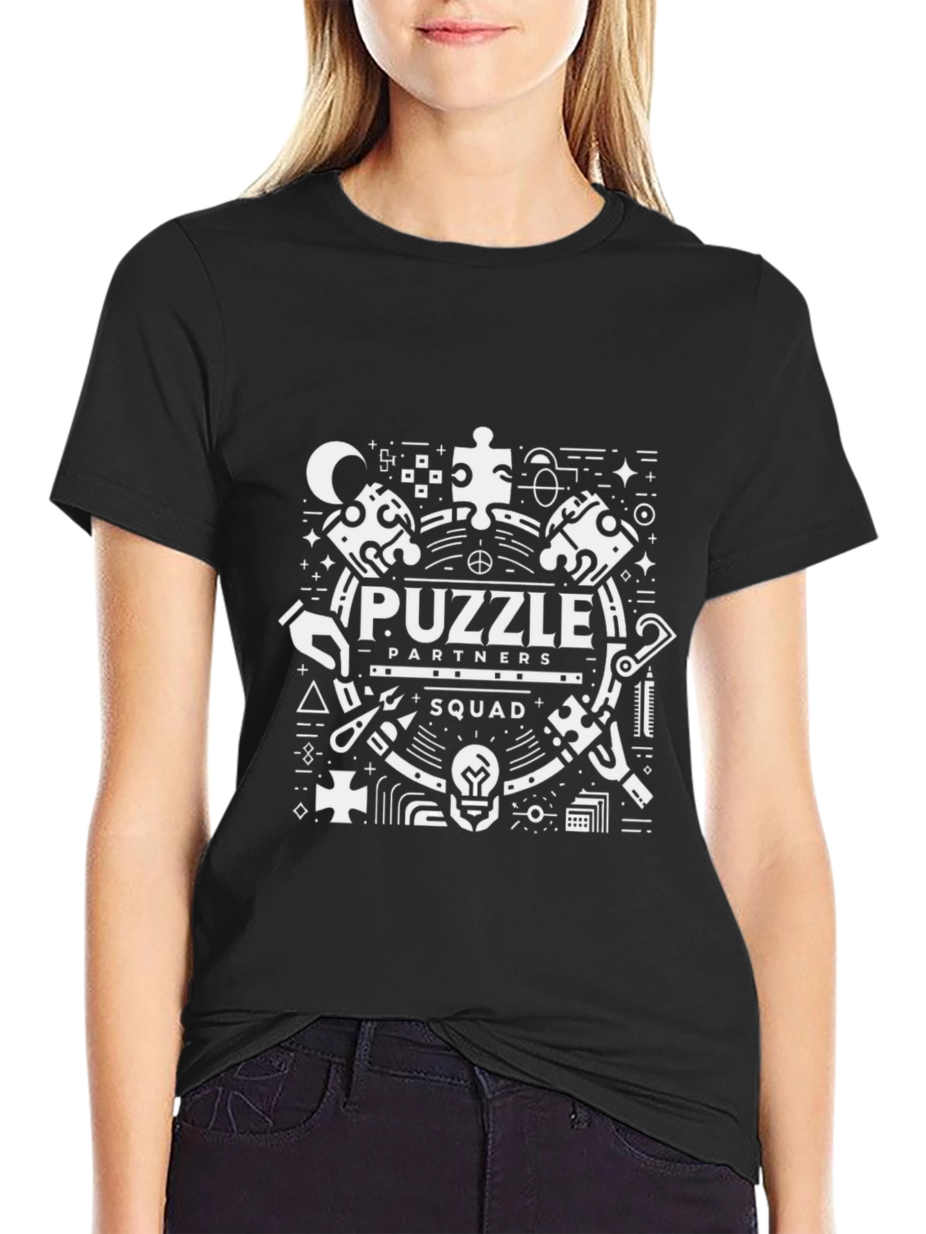 Puzzle Partners Squad Black T-Shirt